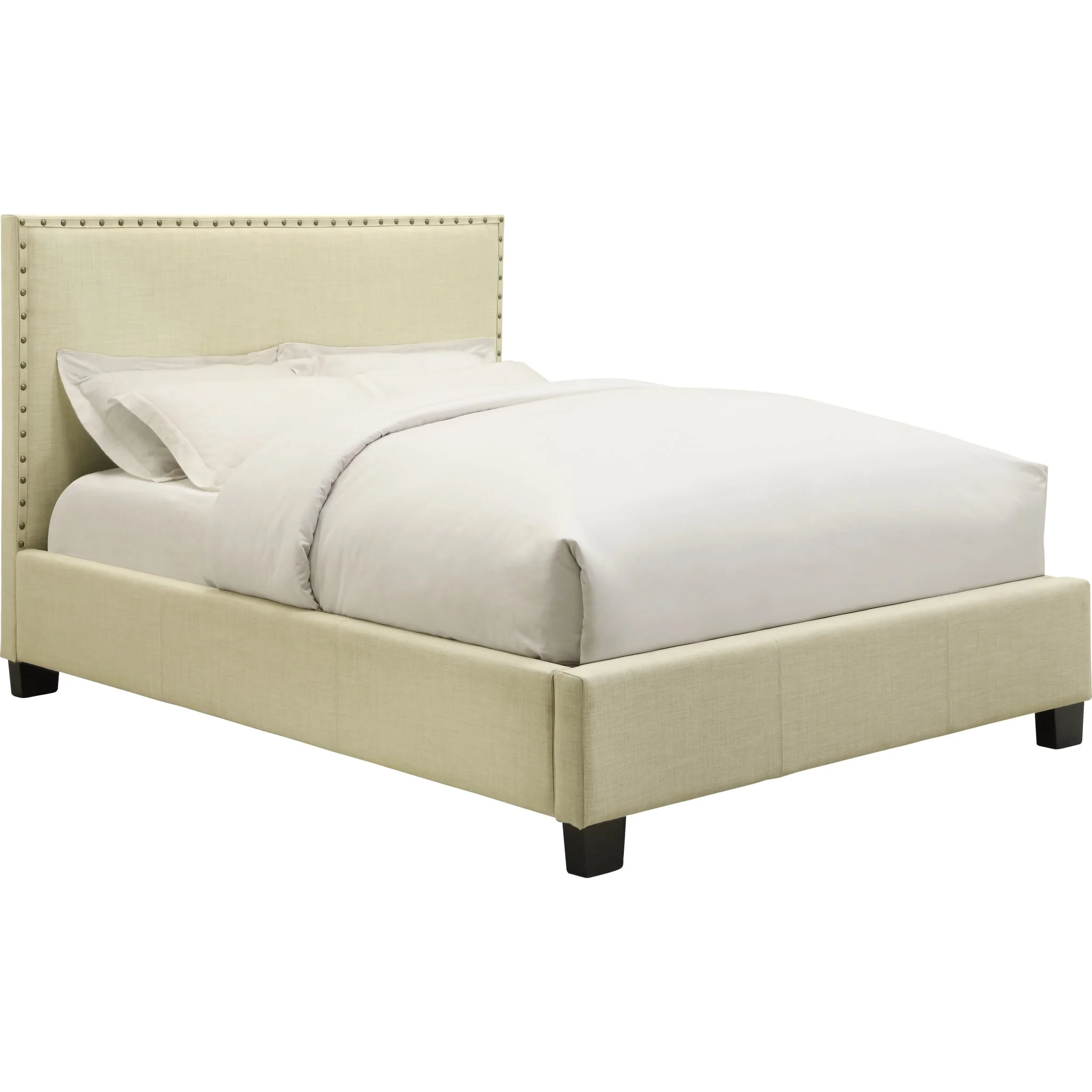 Tavel Nailhead Upholstered Platform Bed in Tumbleweed - Image 5