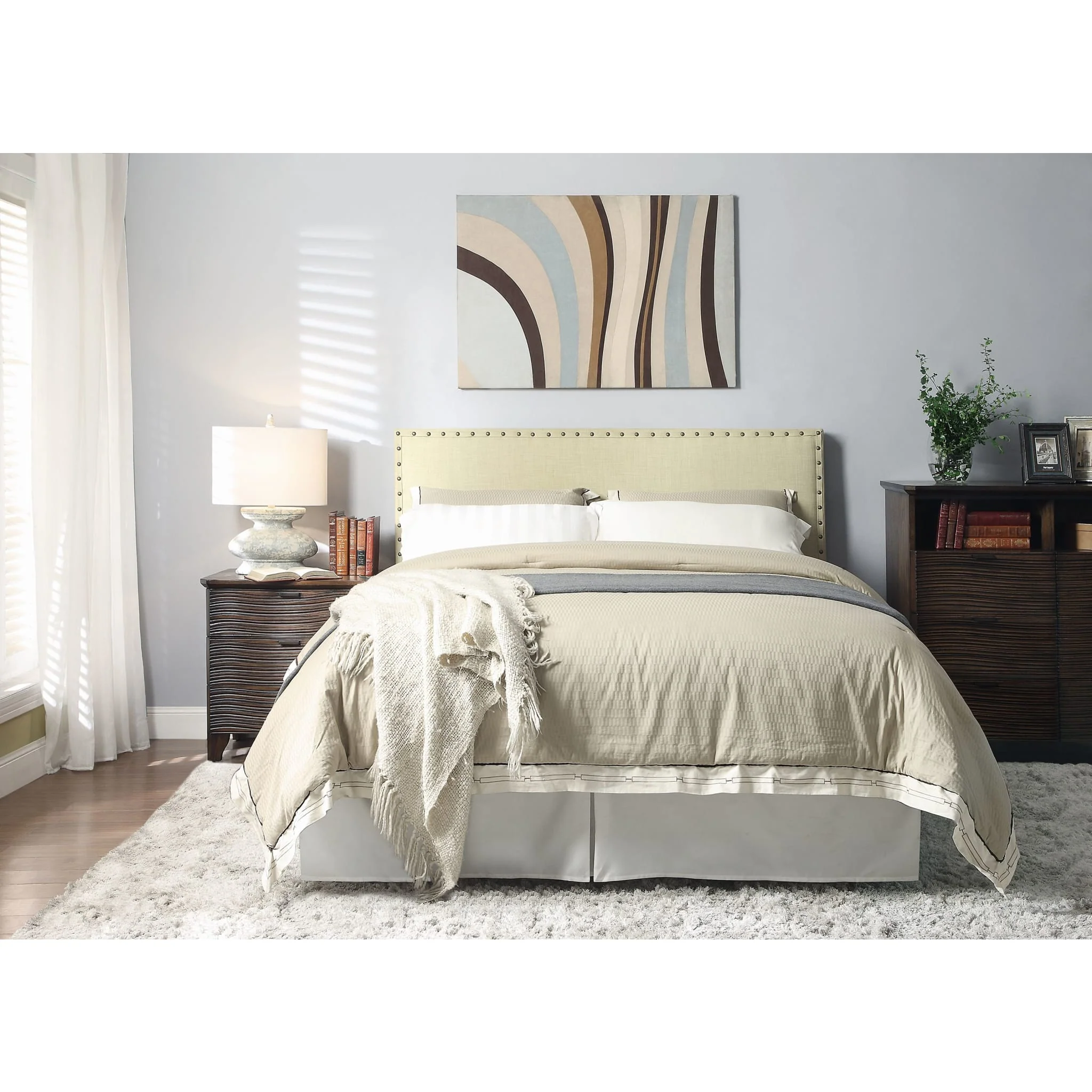 Tavel Nailhead Upholstered Headboard in Tumbleweed - Image 2