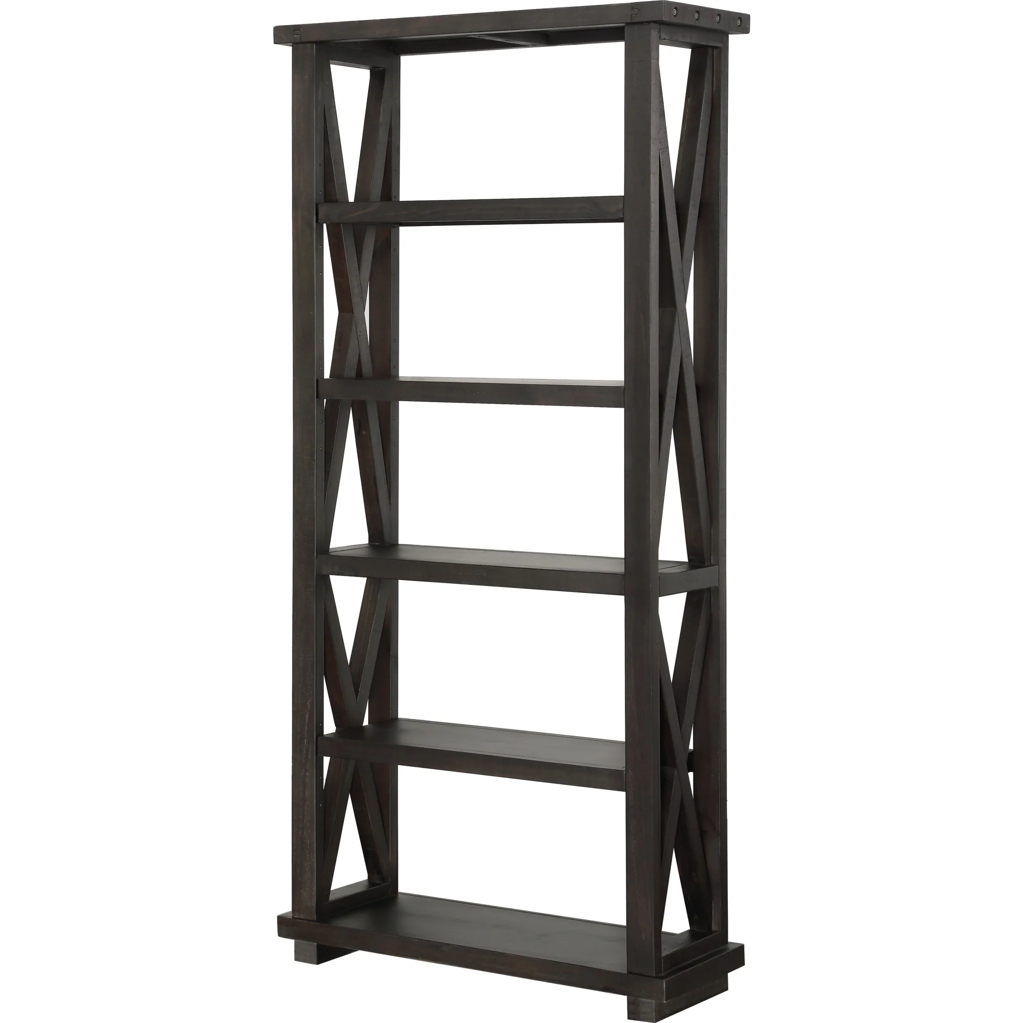 Yosemite Solid Wood 82x39 inch Bookshelf in Cafe - Image 3