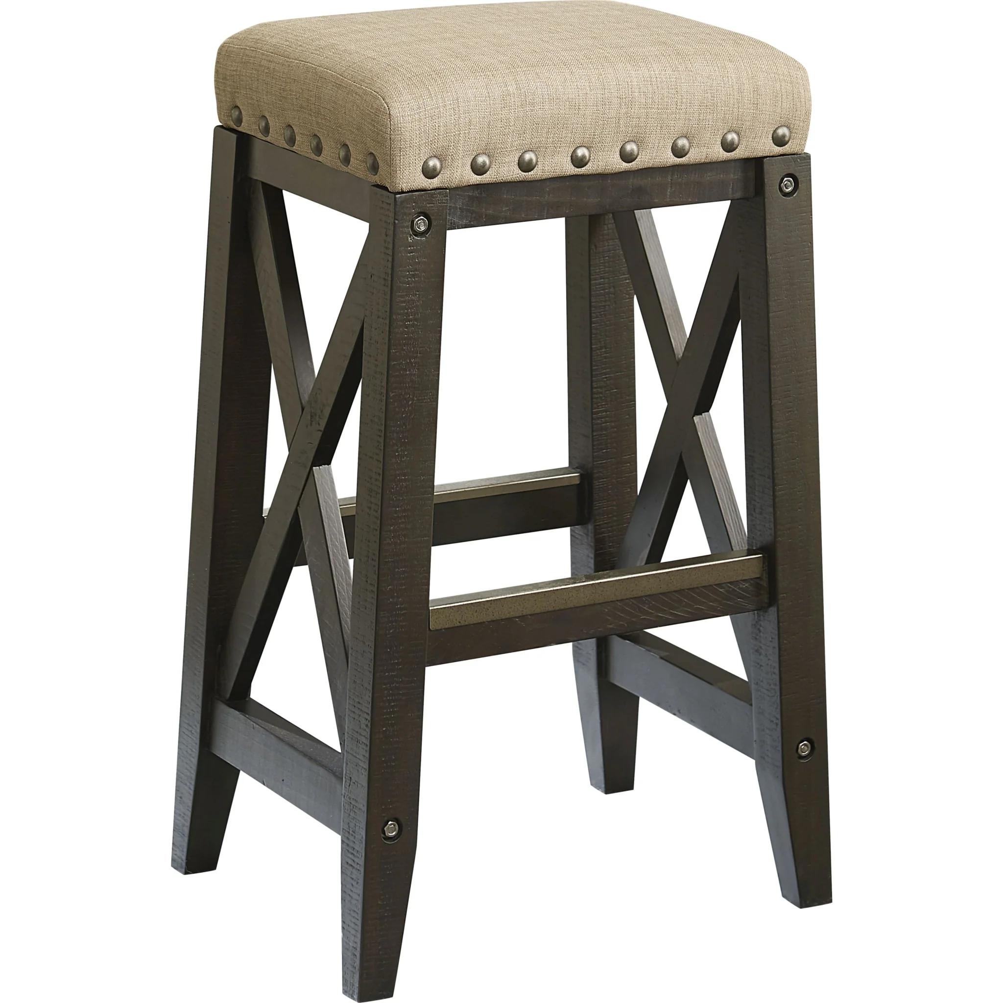 Yosemite Solid Wood Upholstered Bar Stool in Cafe - Image 3