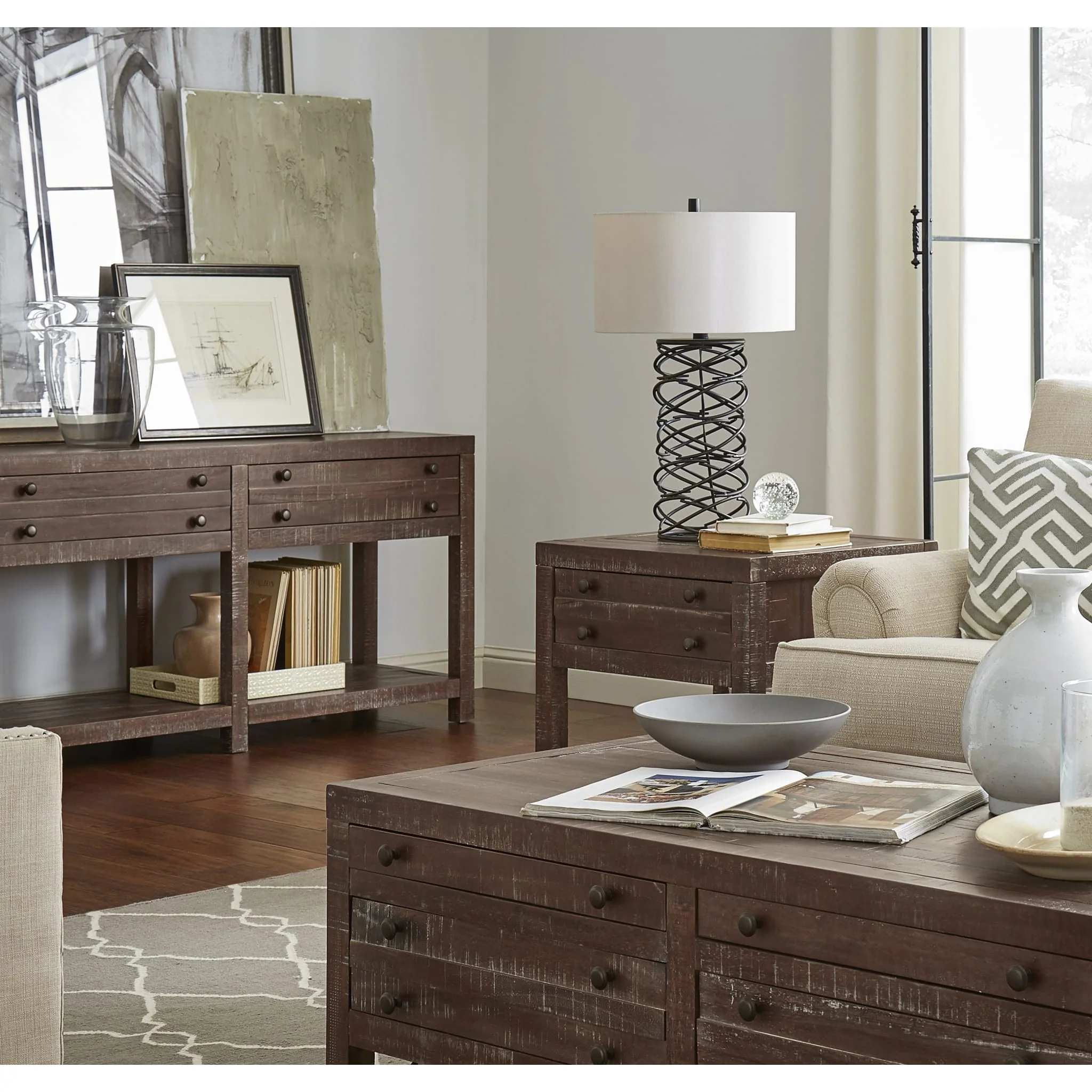 Townsend Solid Wood Side Table in Java - Image 2