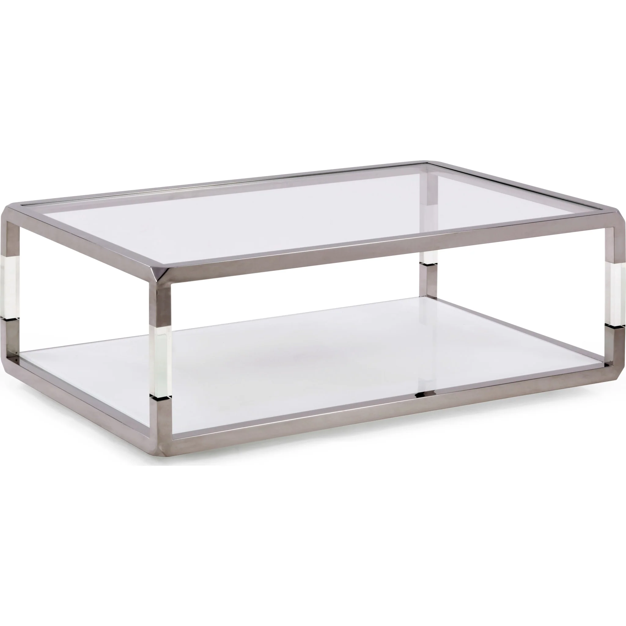 Jasper Coffee Table in Acrylic/White Glass/PSS - Image 4