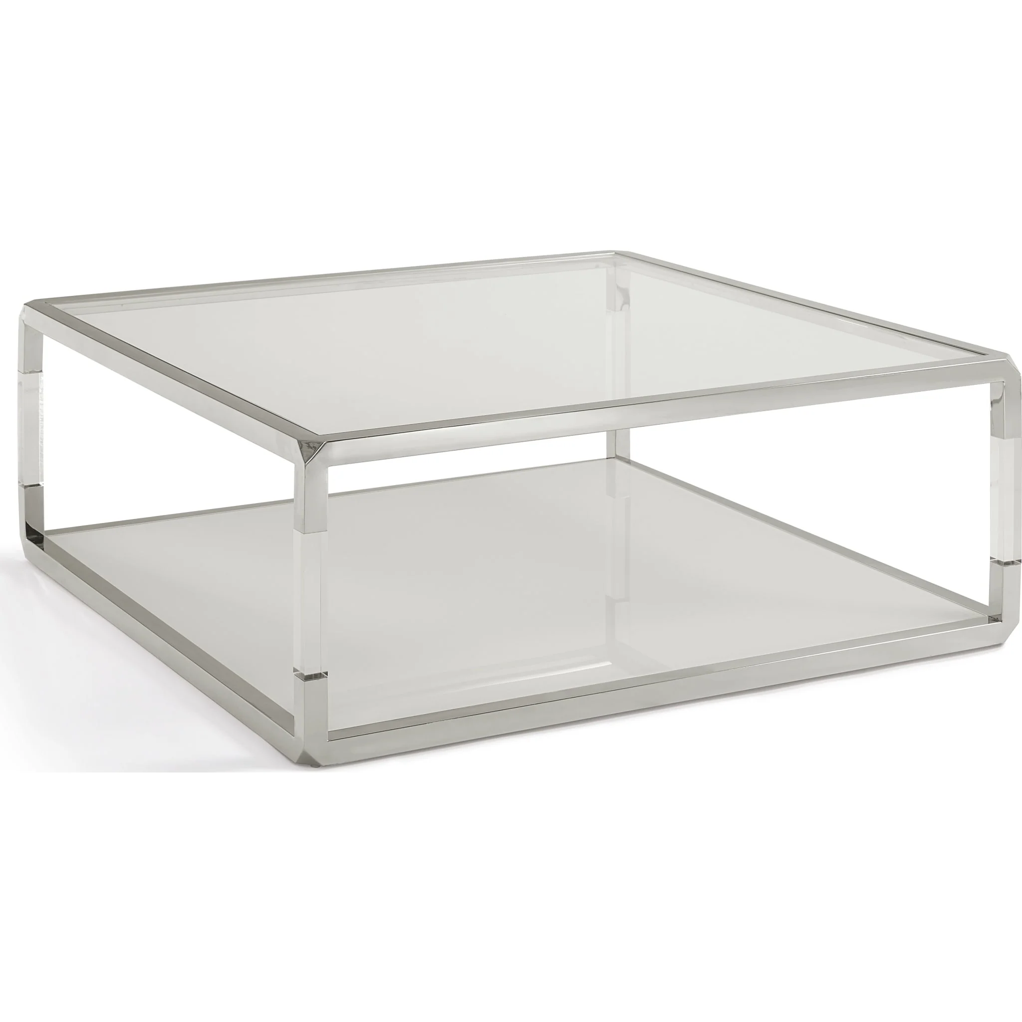 Jasper Square Coffee Table in Acrylic/White Glass/PSS - Image 4