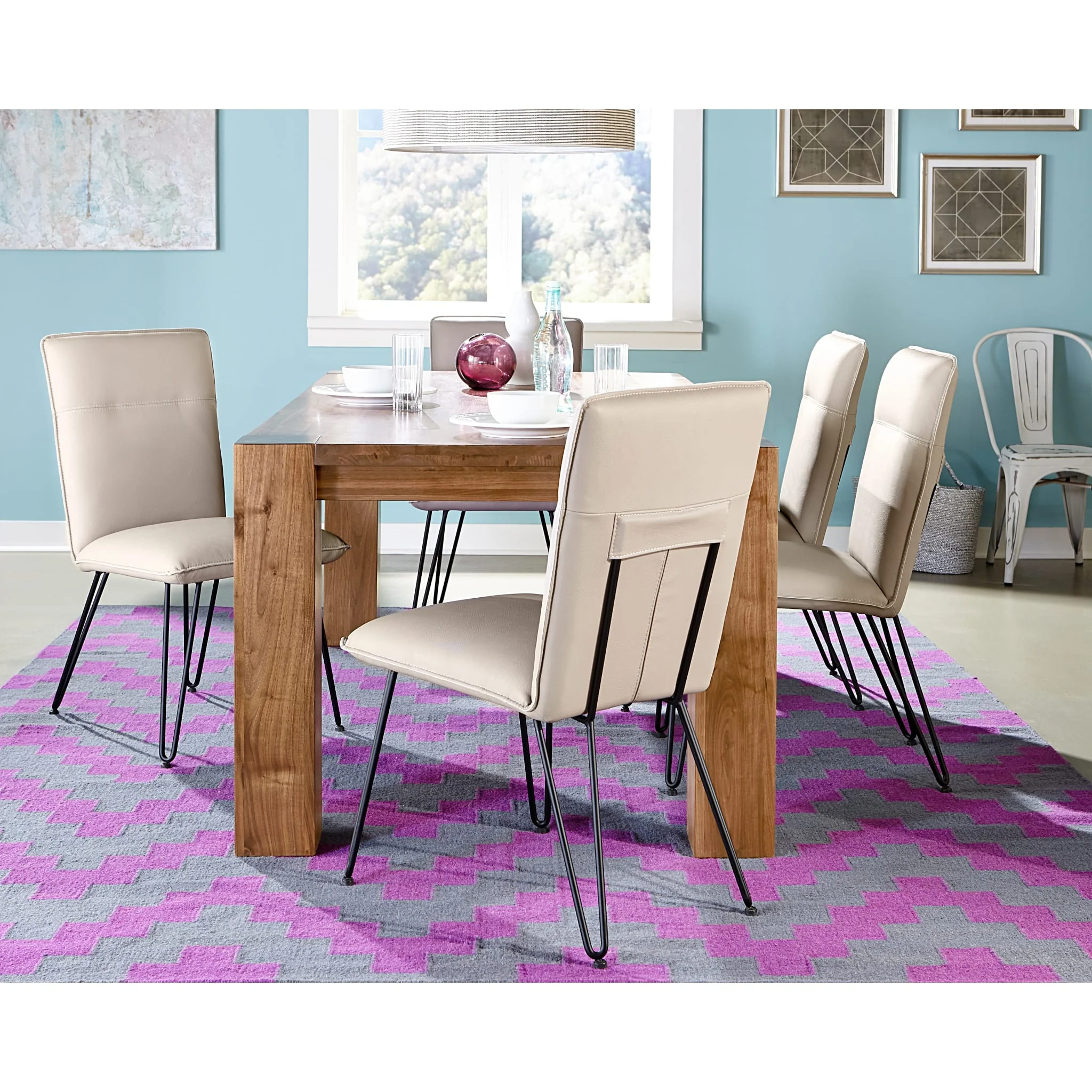 Demi Hairpin Leg Modern Dining Chair in Taupe - Image 2