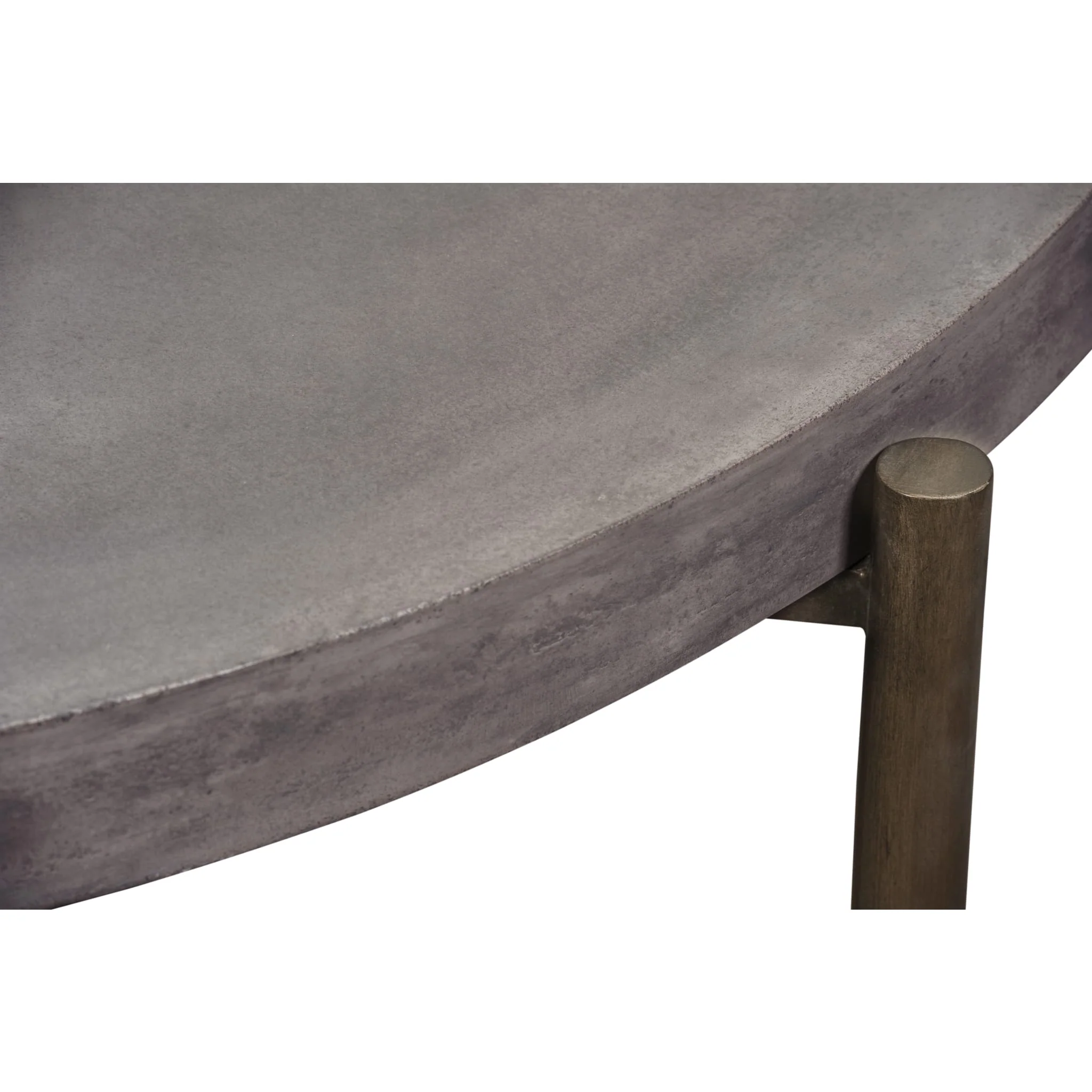Lyon Round Natural Concrete and Metal Coffee Table - Image 4