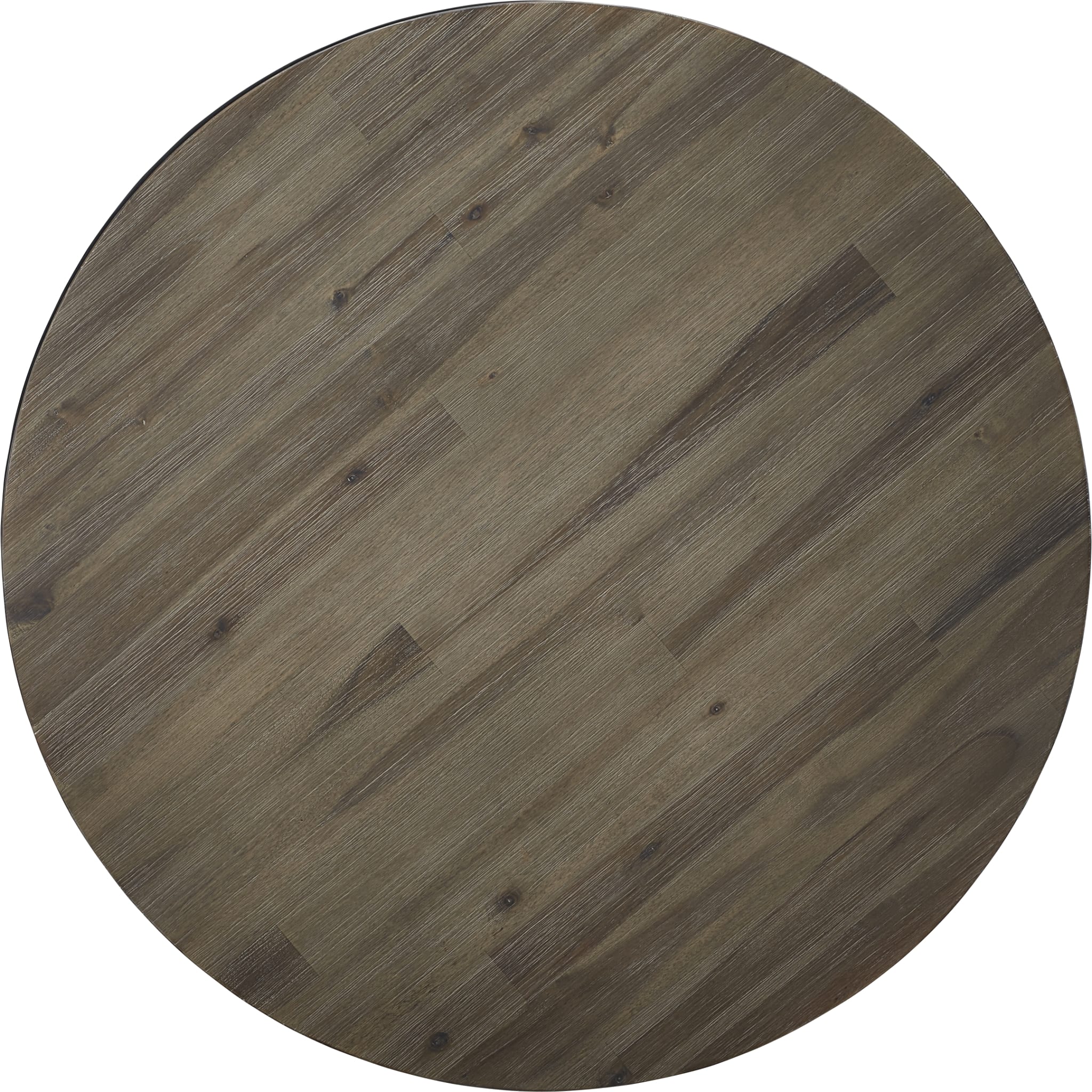Canyon Solid Wood and Metal Round Coffee Table in Washed Grey - Image 5