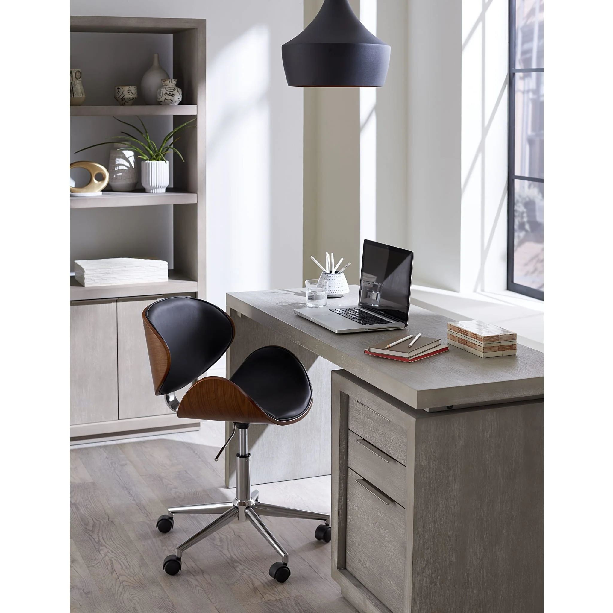 Oxford Three-Drawer Single Pedestal Desk in Mineral - Image 3