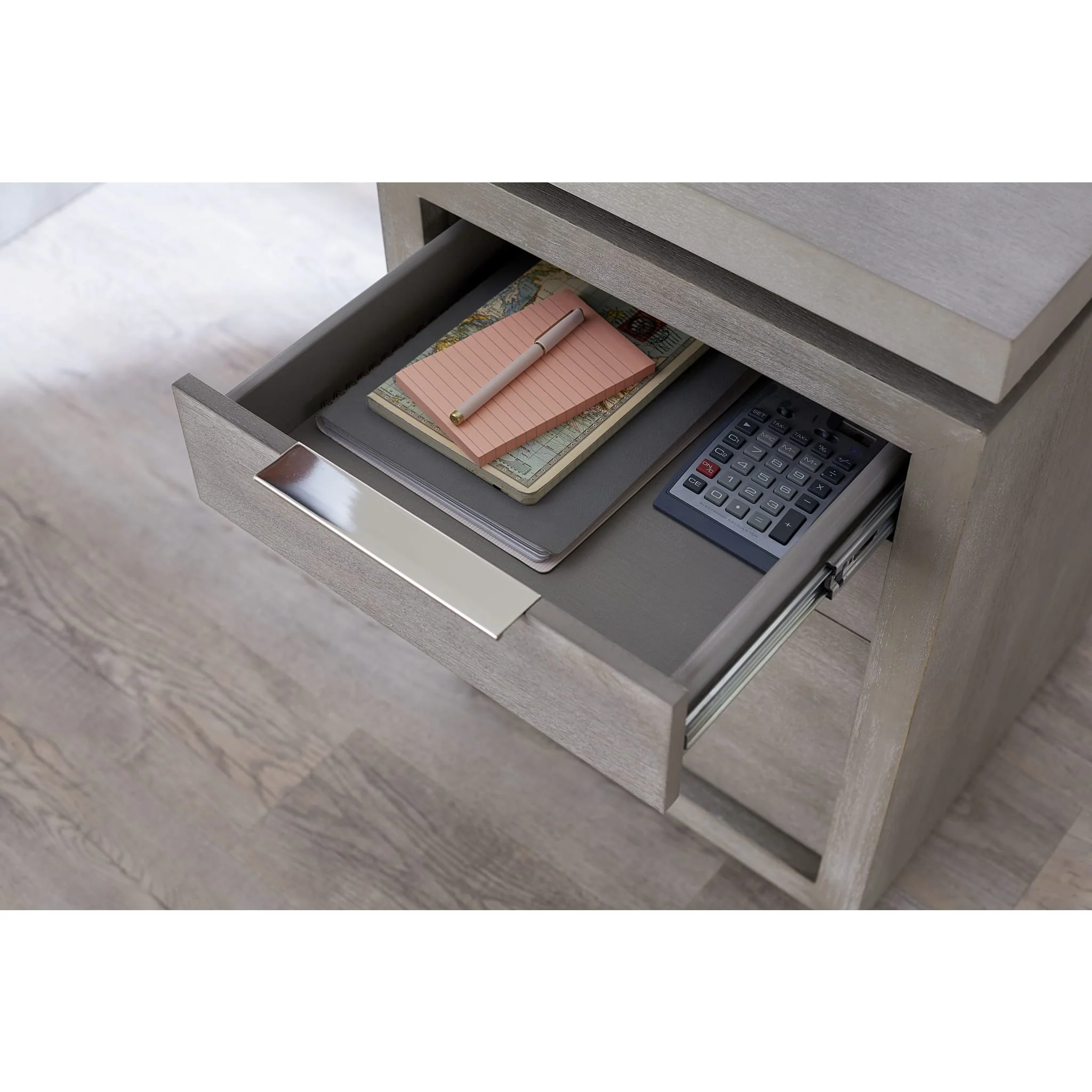 Oxford Three-Drawer Single Pedestal Desk in Mineral - Image 4