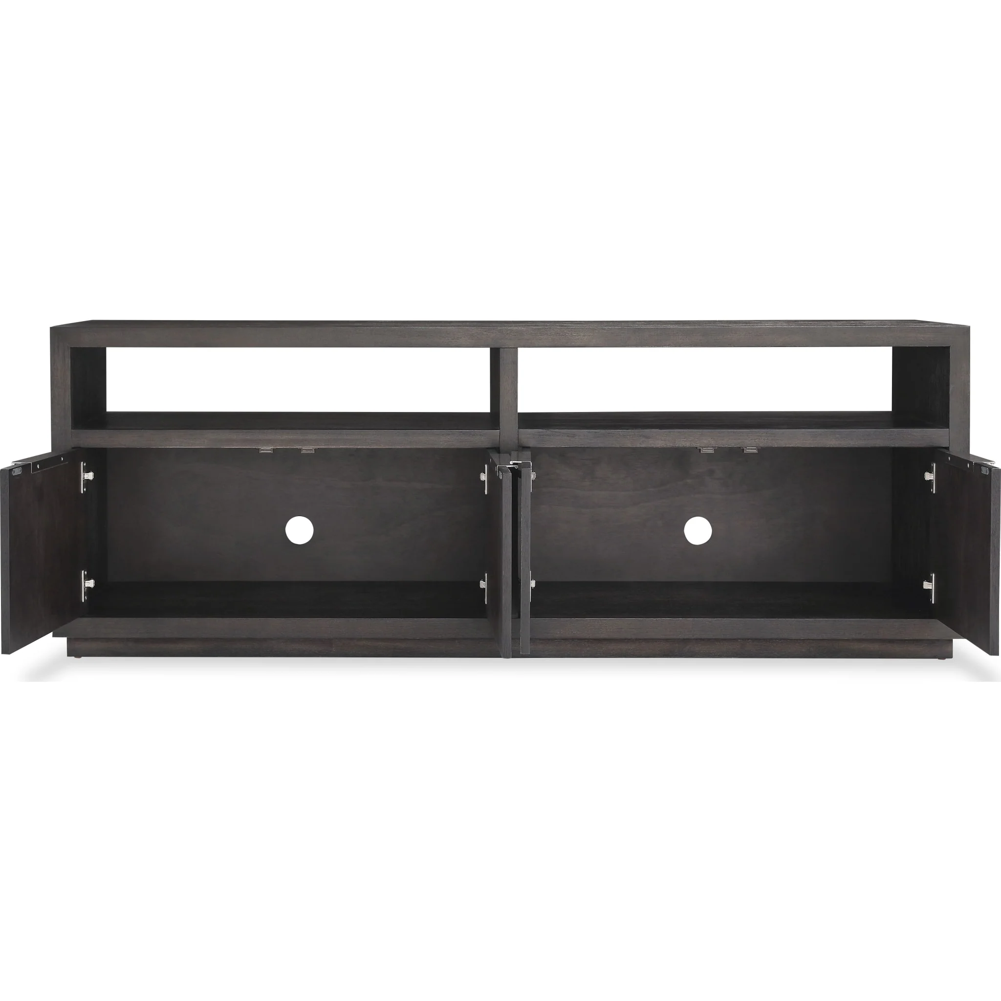 Oxford Solid Wood 74 inch Media Console in Basalt Grey - Image 6