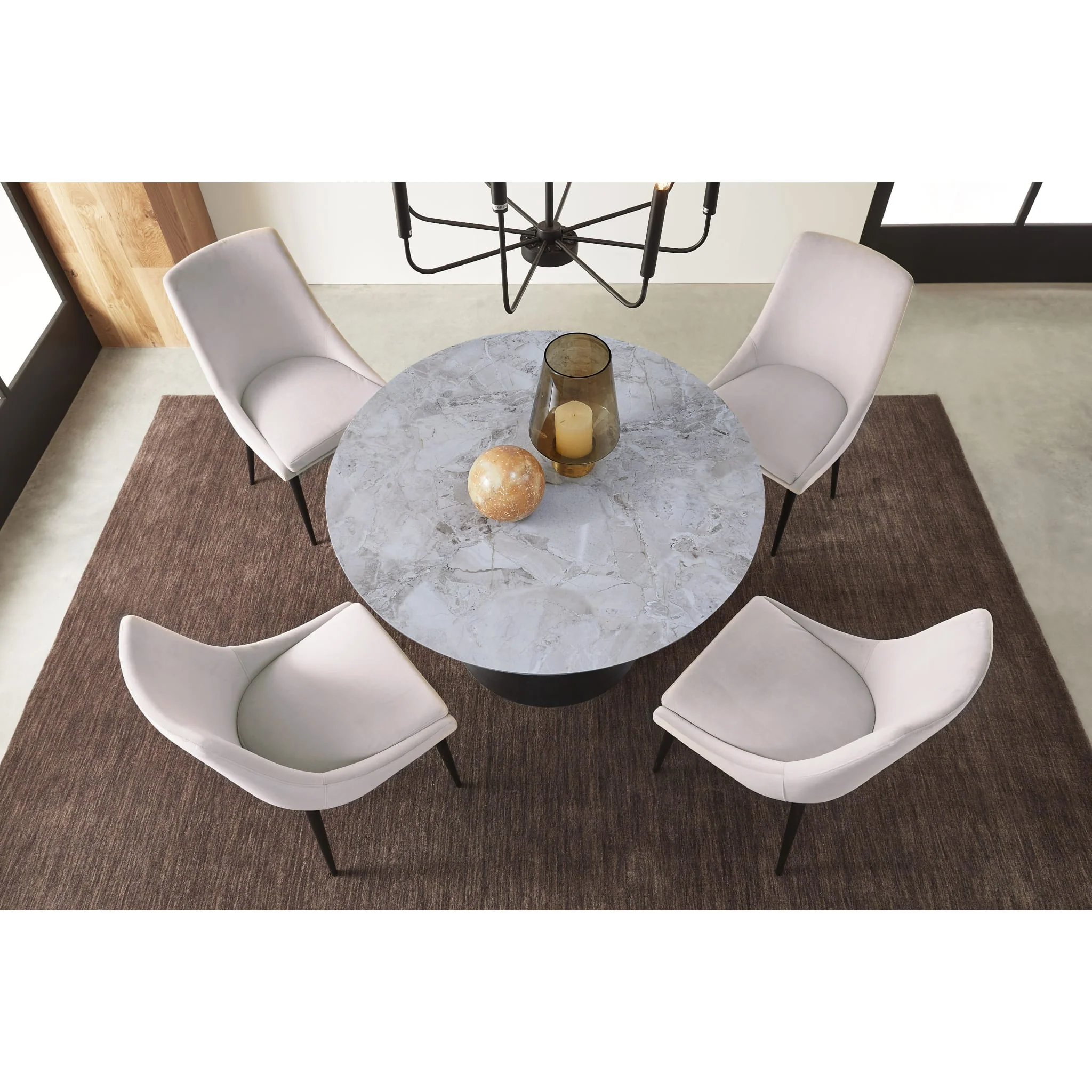 Winston Upholstered Metal Leg Dining Chair in Ash Grey and Black - Image 3