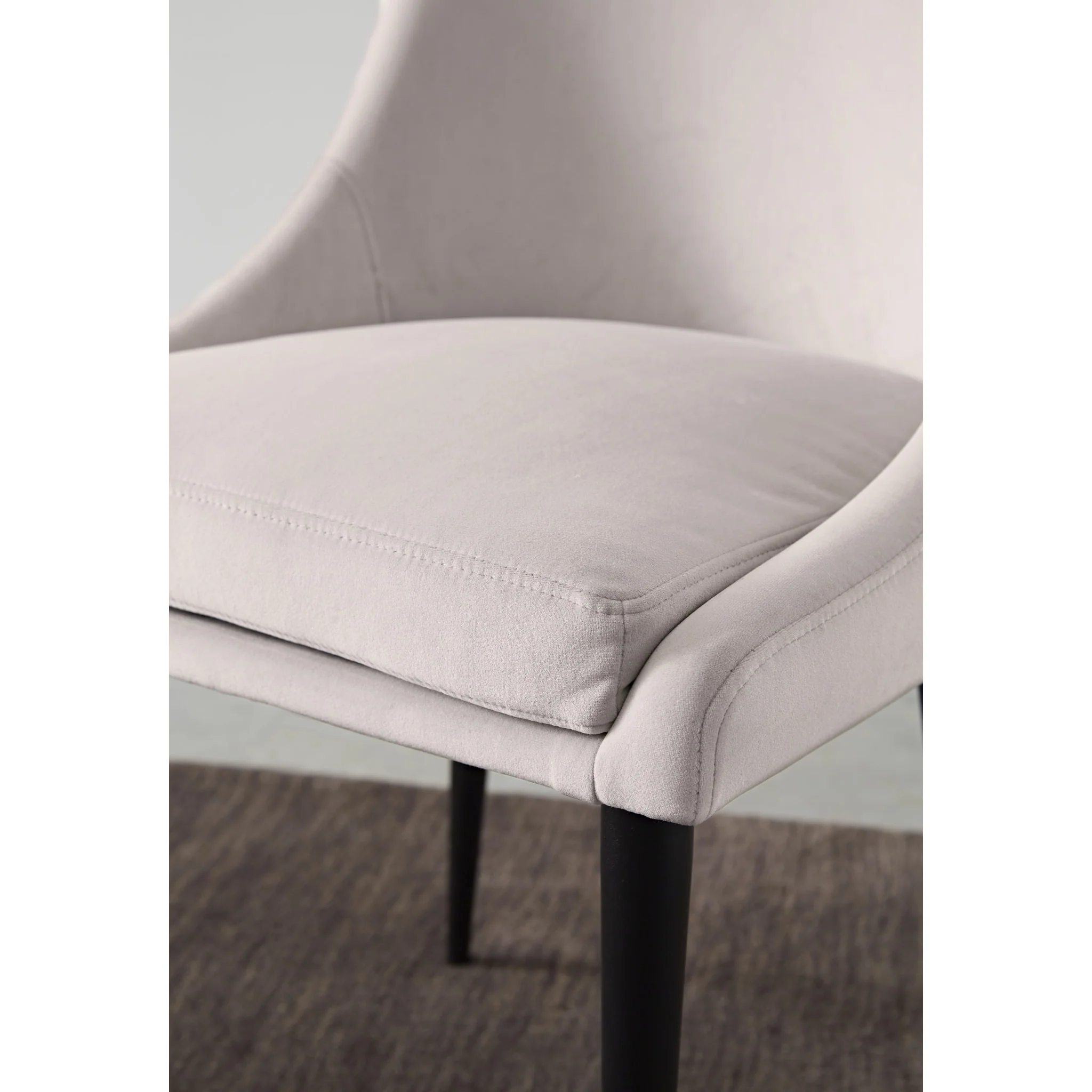 Winston Upholstered Metal Leg Dining Chair in Ash Grey and Black - Image 7