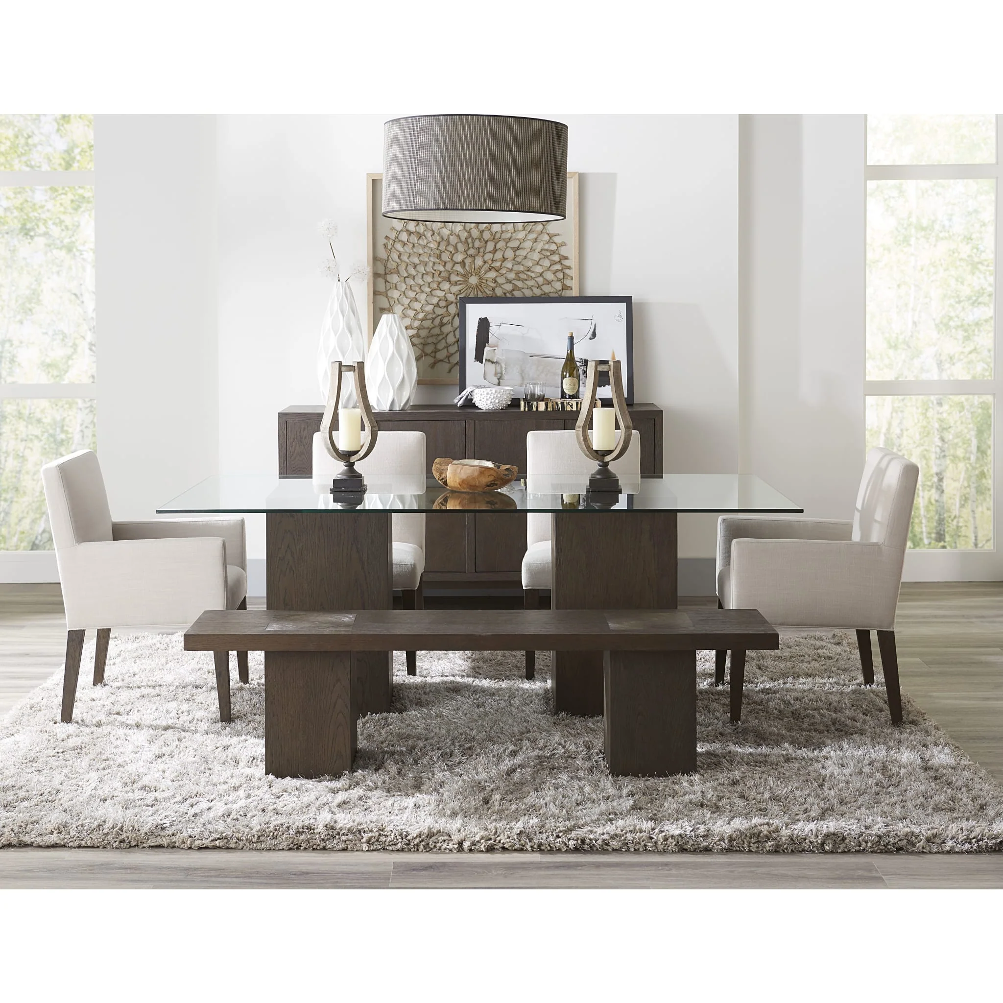 Modesto Upholstered Side Chair in Abalone Linen and French Roast - Image 2