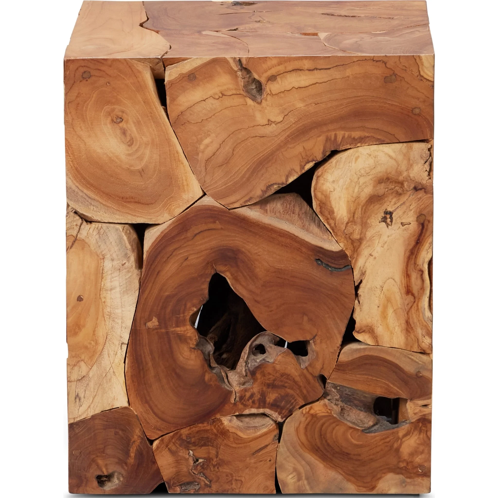 One Teak Slice Square End Table in Warm Teak - Image 2