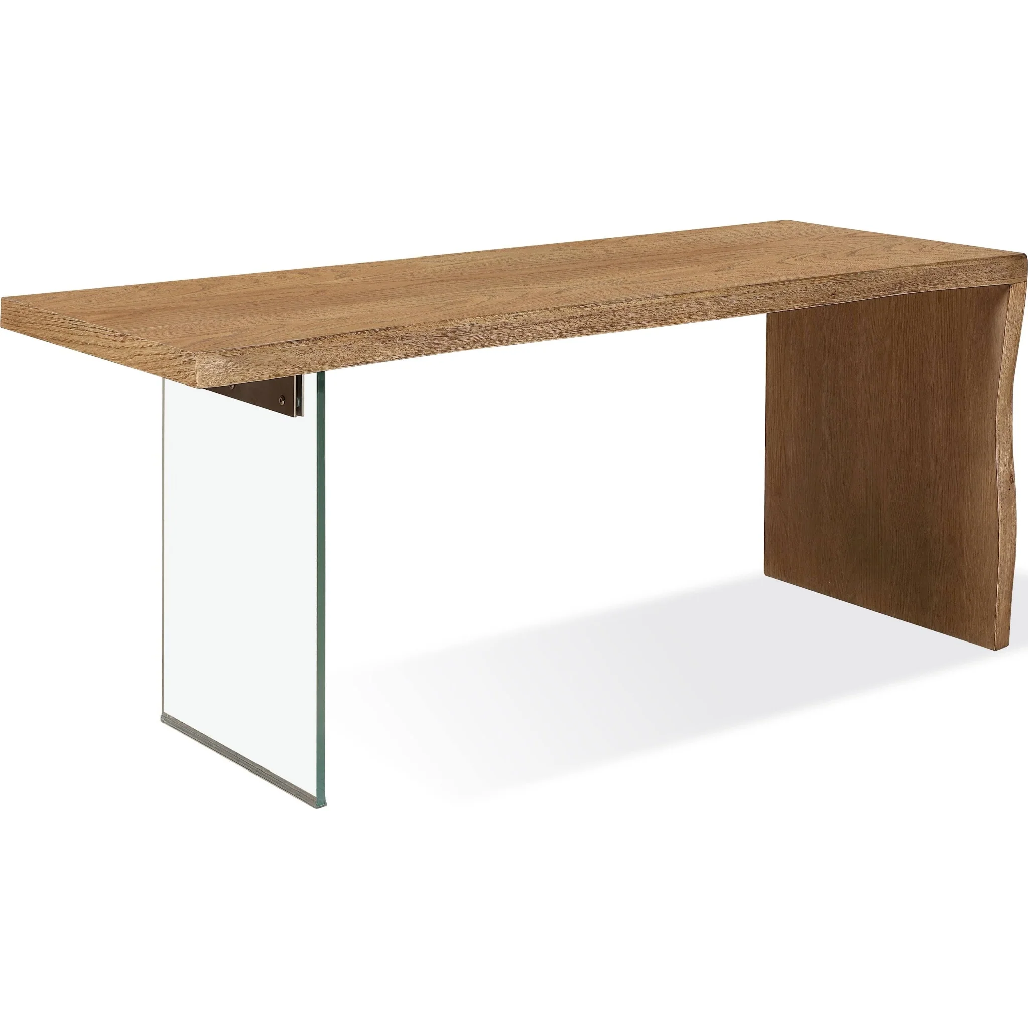 One Modern Coastal Writing Desk in White Oak and Glass - Image 3