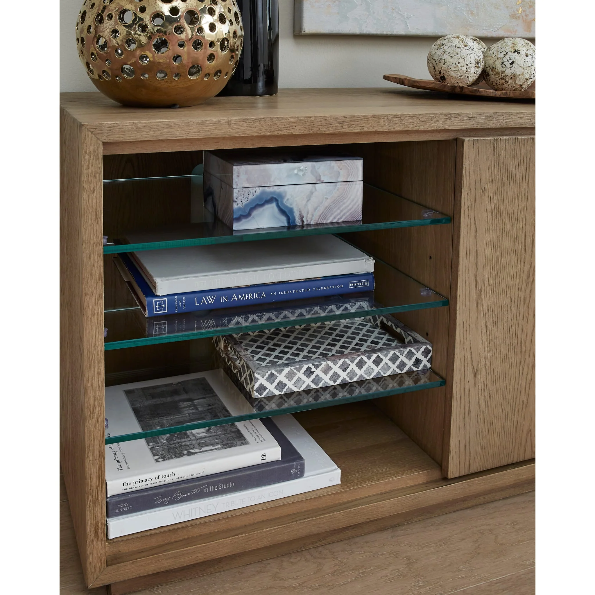 One Coastal Modern 84 inch TV Console in Bisque - Image 5
