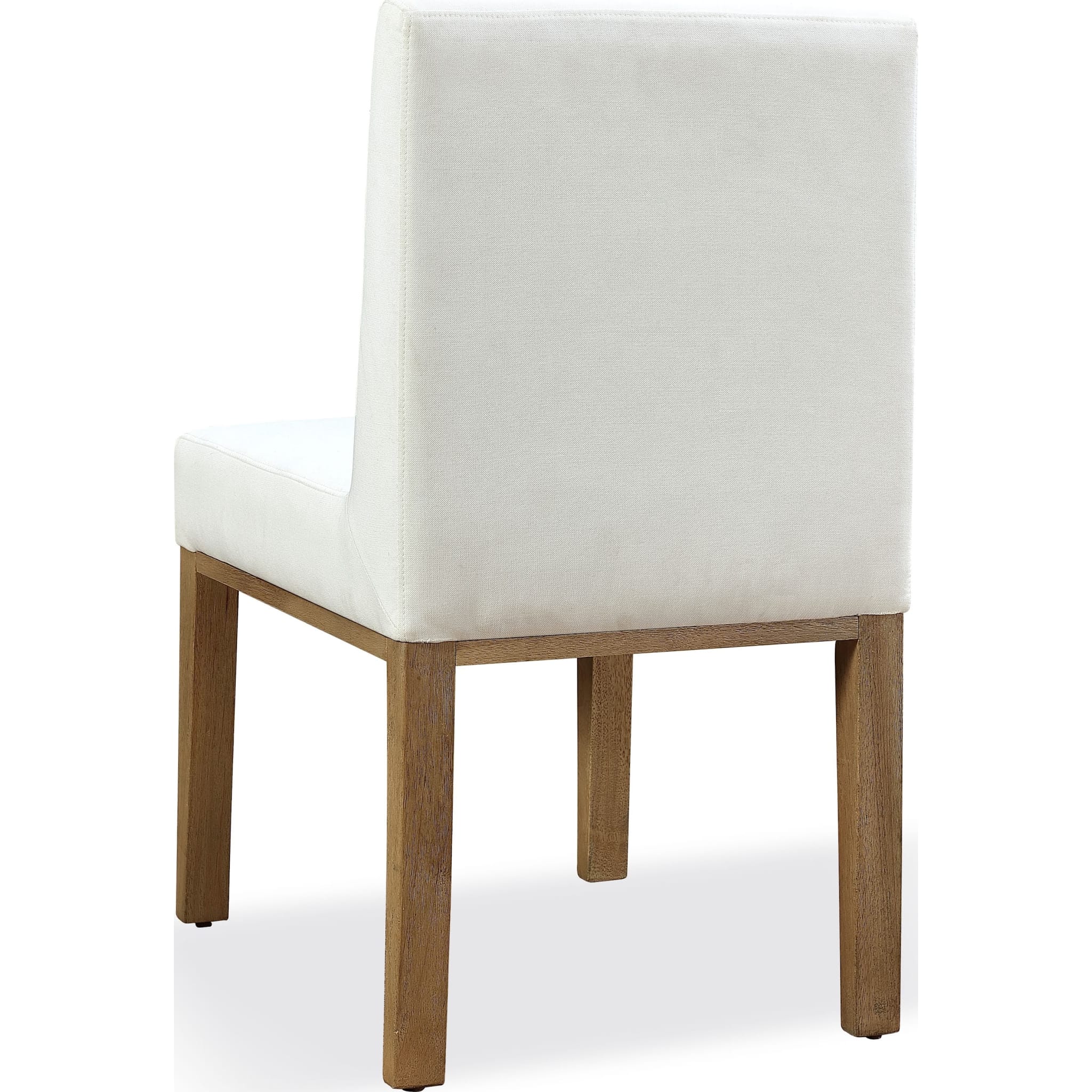 One Modern Coastal Upholstered Dining Side Chair in White Pearl and Bisque - Image 3