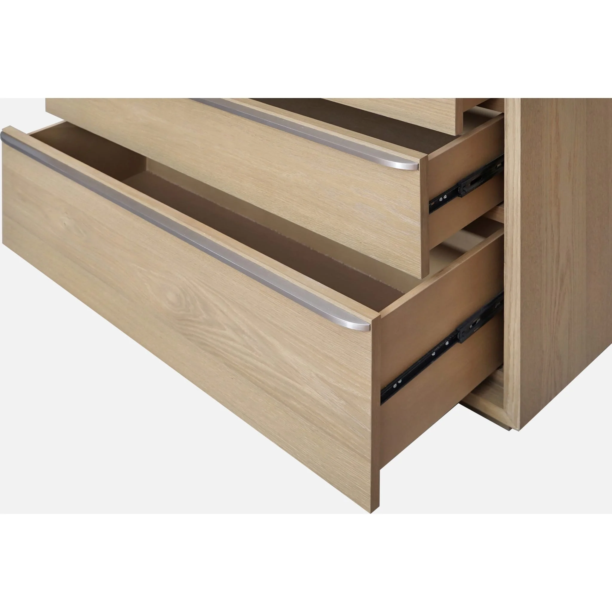 One Coastal Modern Three Drawer USB-charging Nightstand in Bisque - Image 7