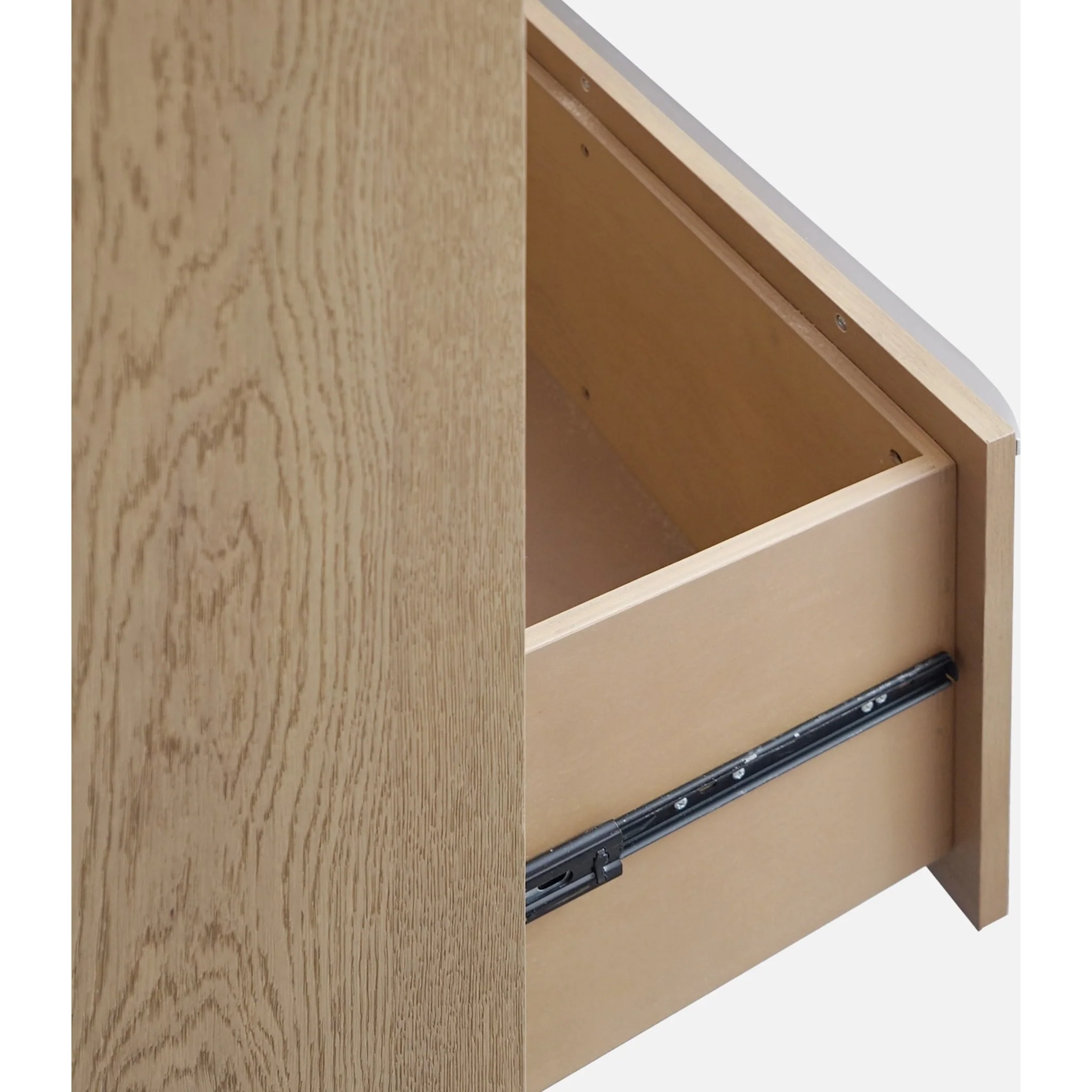 One Coastal Modern Three Drawer USB-charging Nightstand in Bisque - Image 9