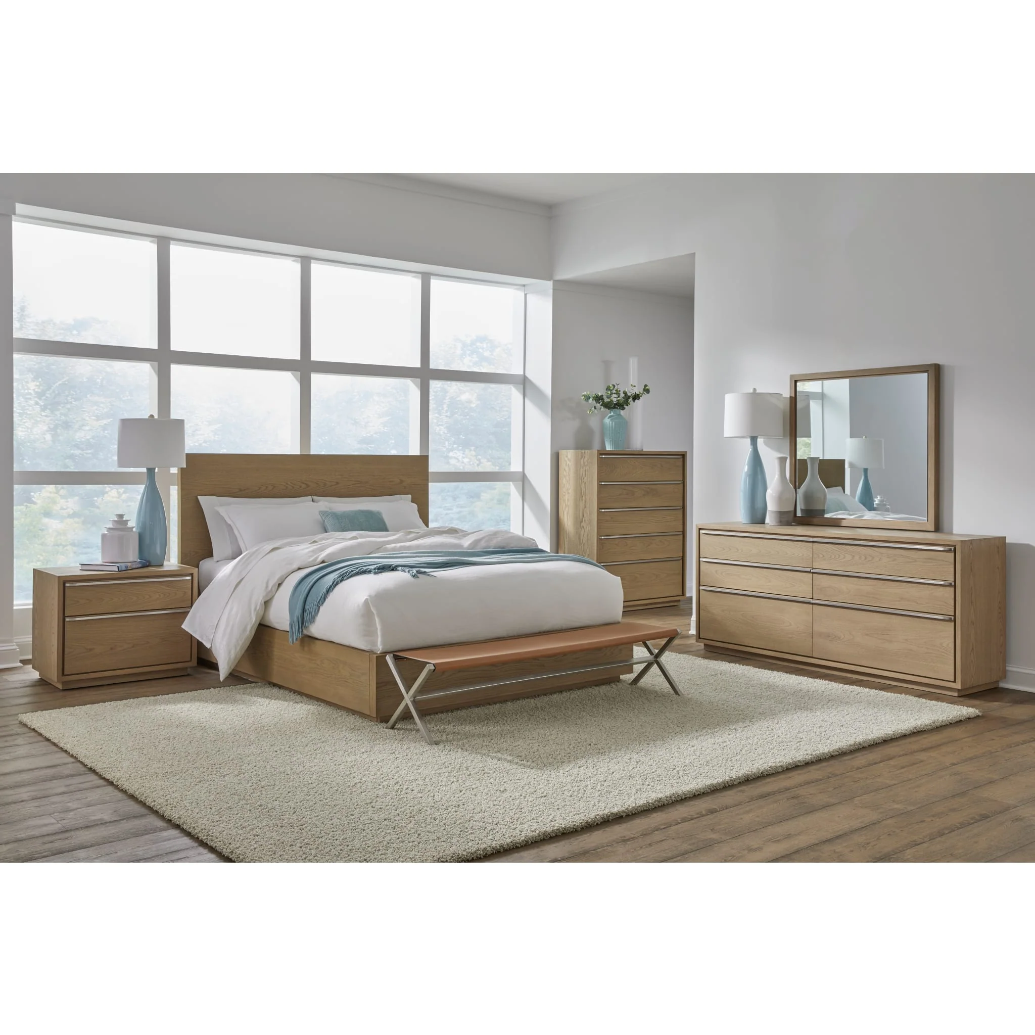 One Coastal Modern Dresser Mirror in Bisque - Image 4