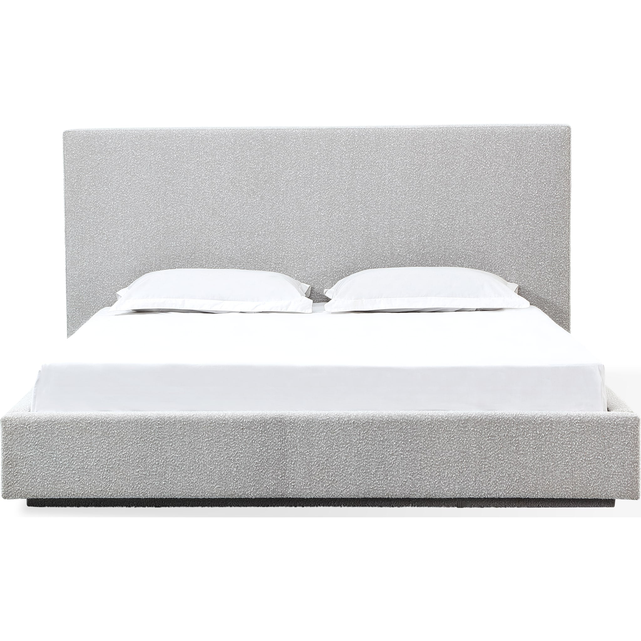 One Upholstered Platform Bed in Cotton Ball Boucle - Image 2