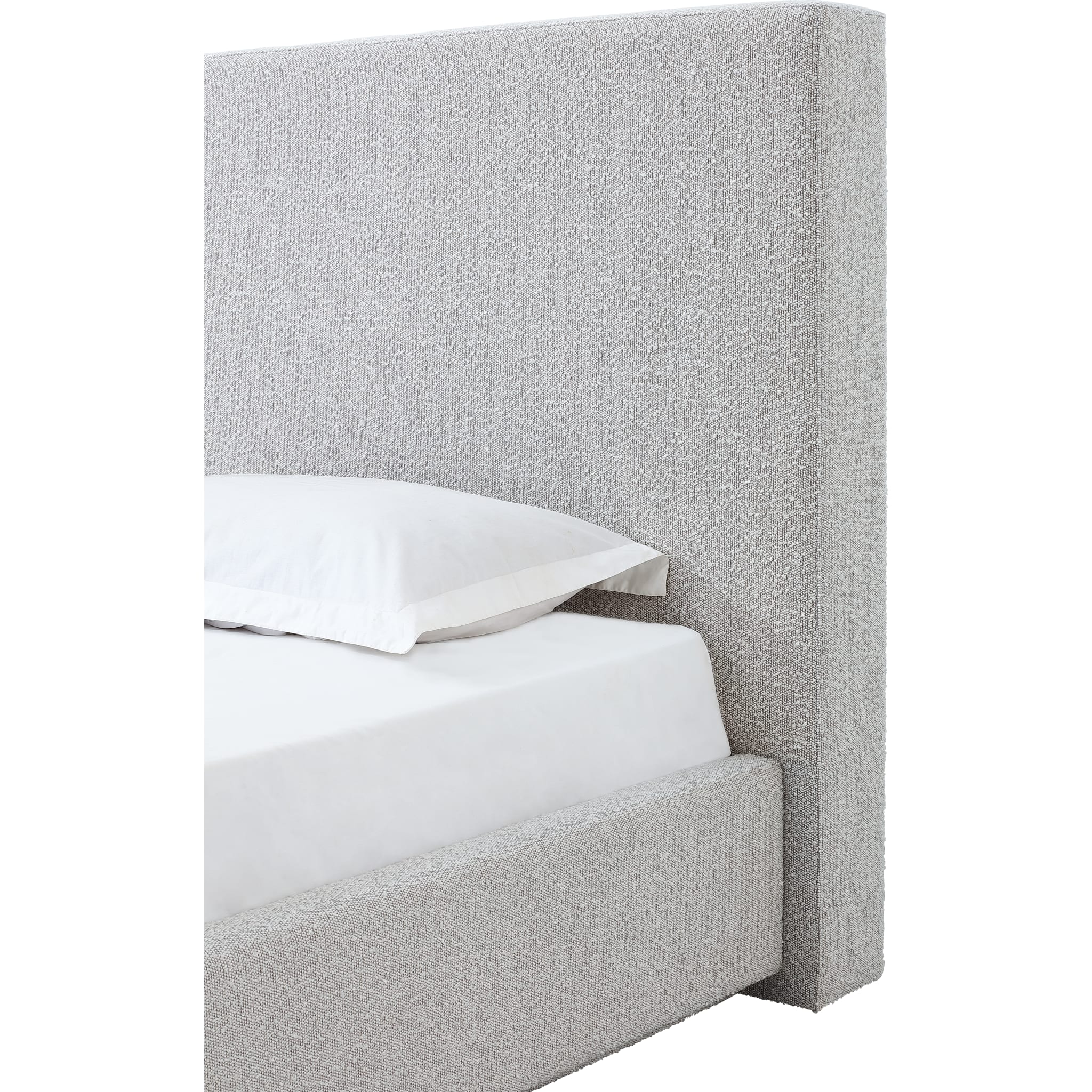 One Upholstered Modern Headboard in Cotton Ball Boucle (2026)