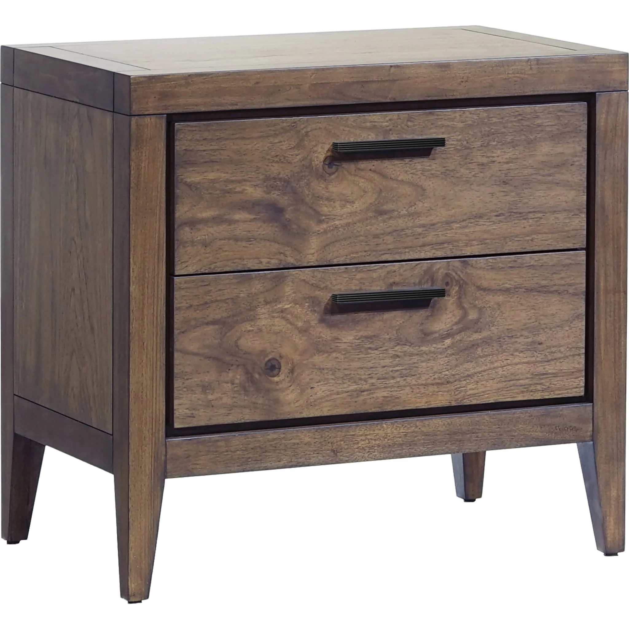 Boracay Two Drawer USB Charging Nightstand in Wild Oats Brown - Image 3