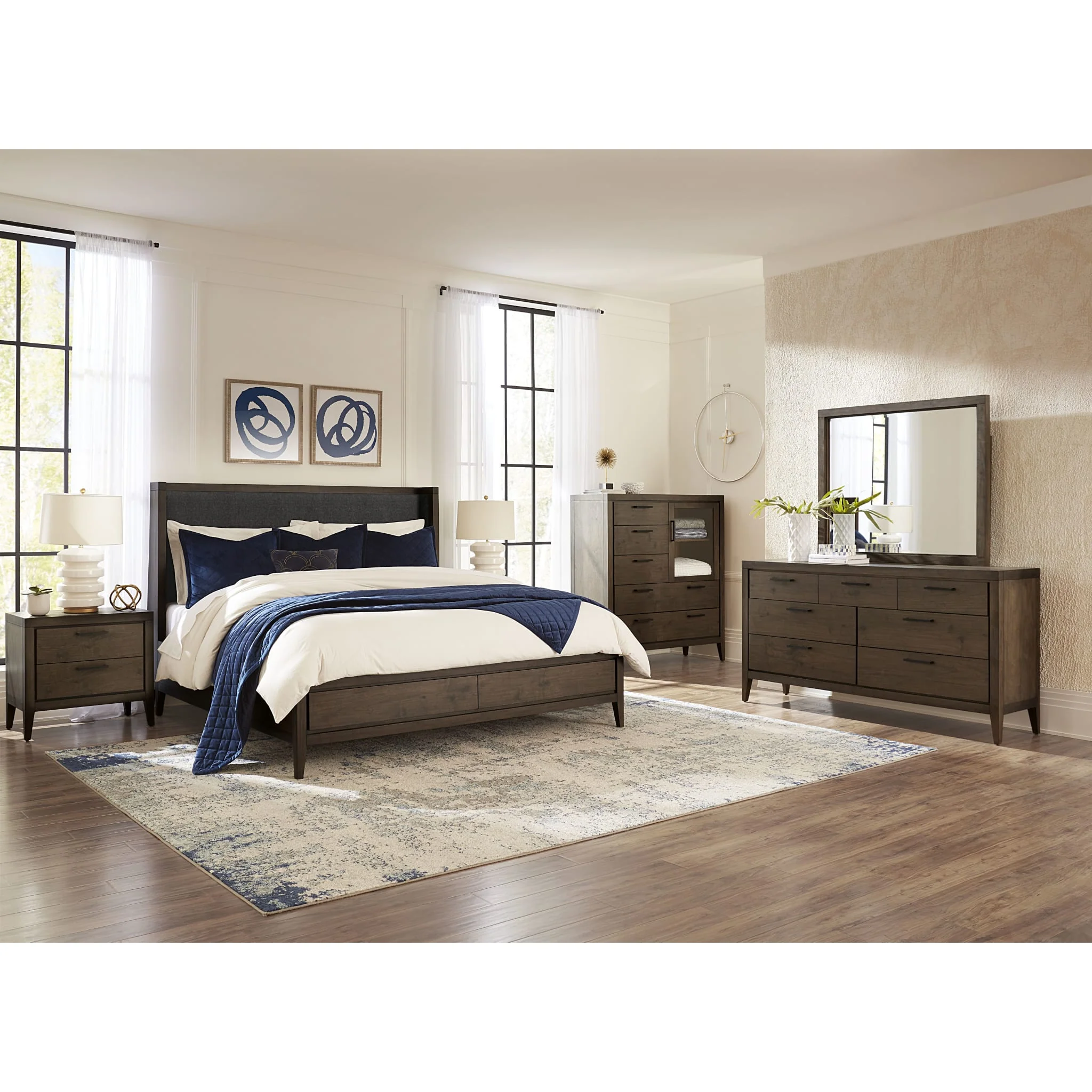 Boracay Upholstered Wingback Storage Bed in Wild Oats Brown - Image 10