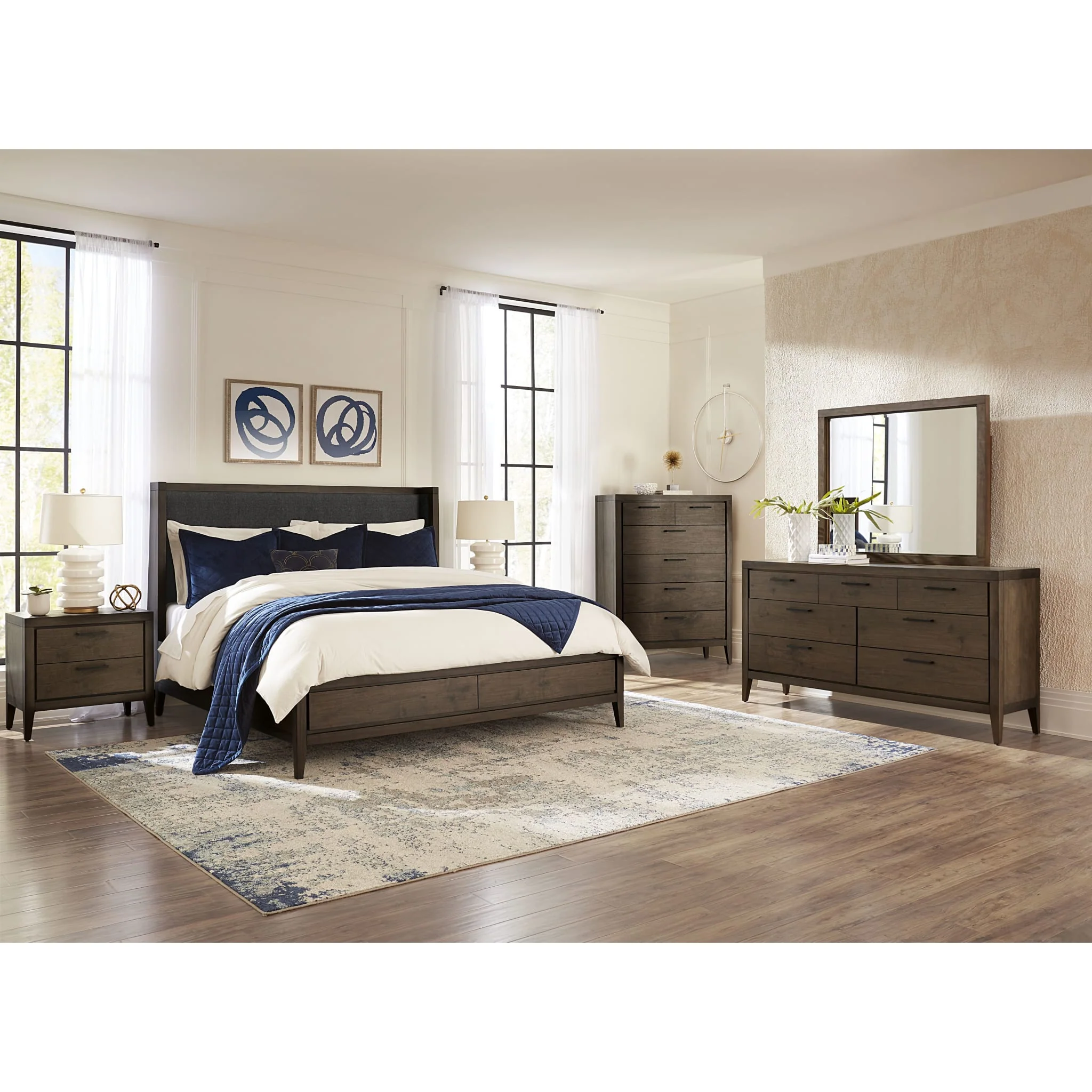 Boracay Upholstered Wingback Storage Bed in Wild Oats Brown - Image 11