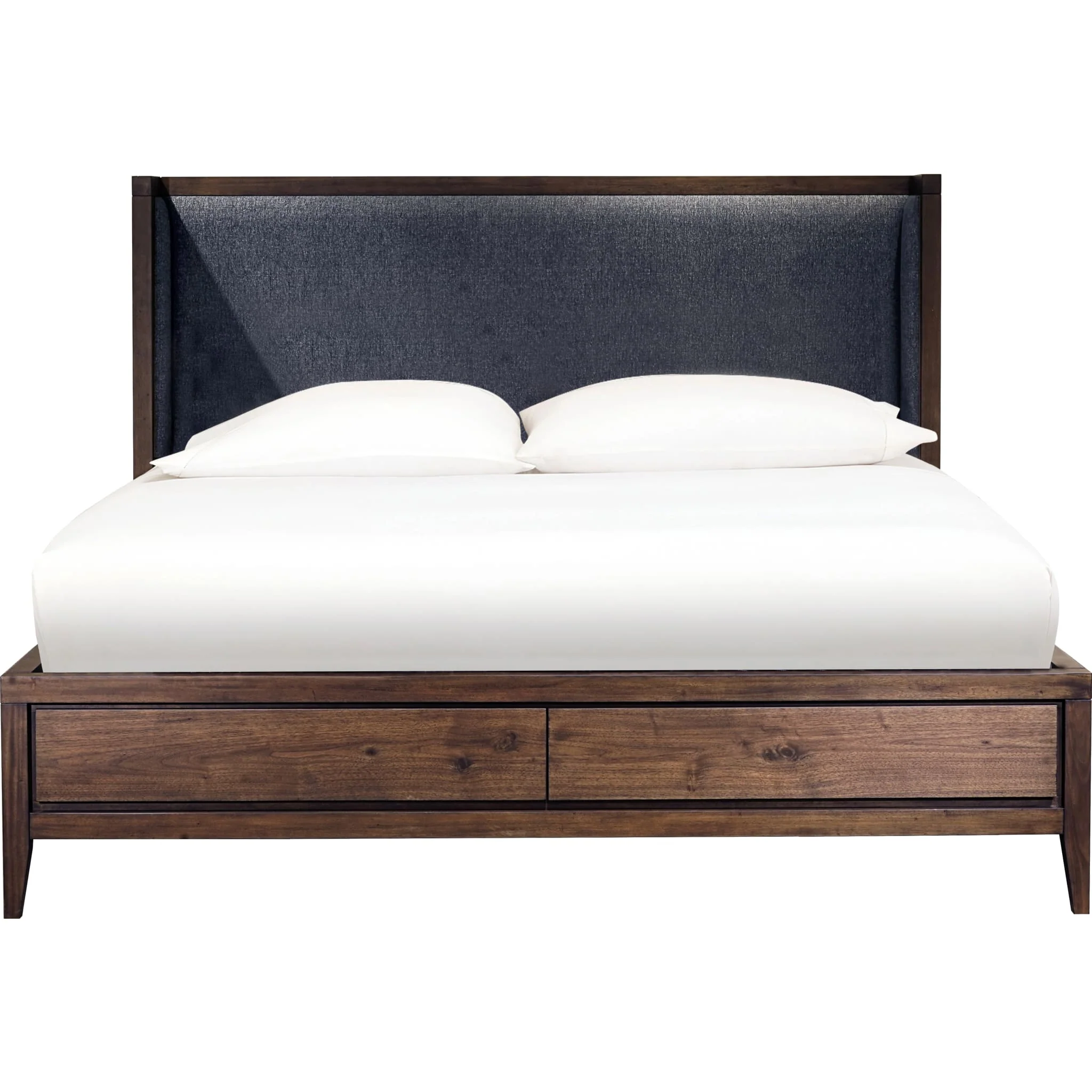 Boracay Upholstered Wingback Storage Bed in Wild Oats Brown - Image 4