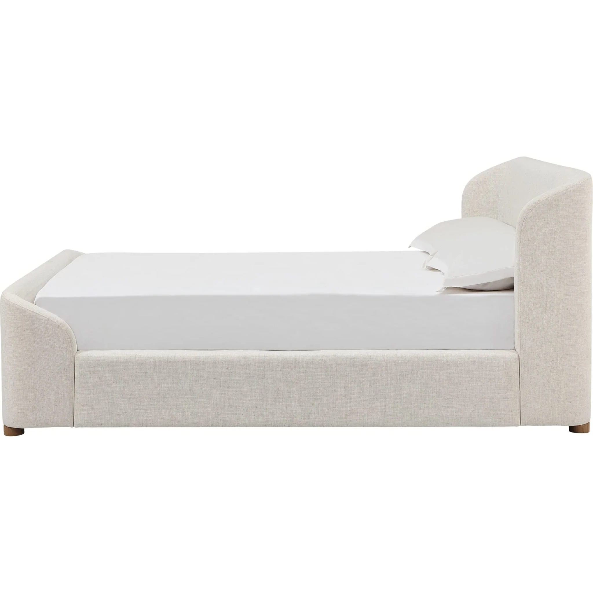 Kiki Upholstered Platform Bed in Whipped Honey Linen - Image 3