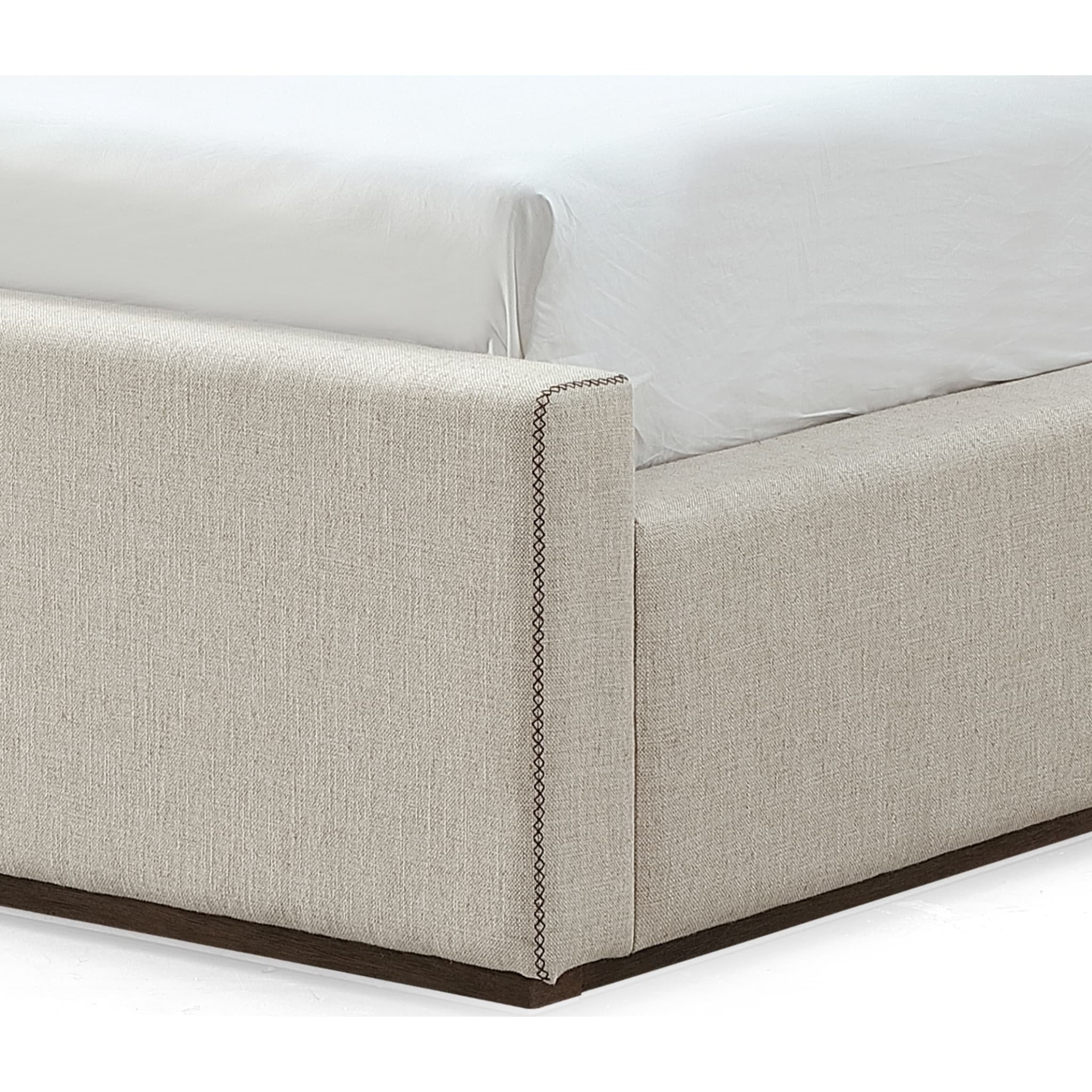 Louis Upholstered Platform Bed in Natural Linen - Image 7