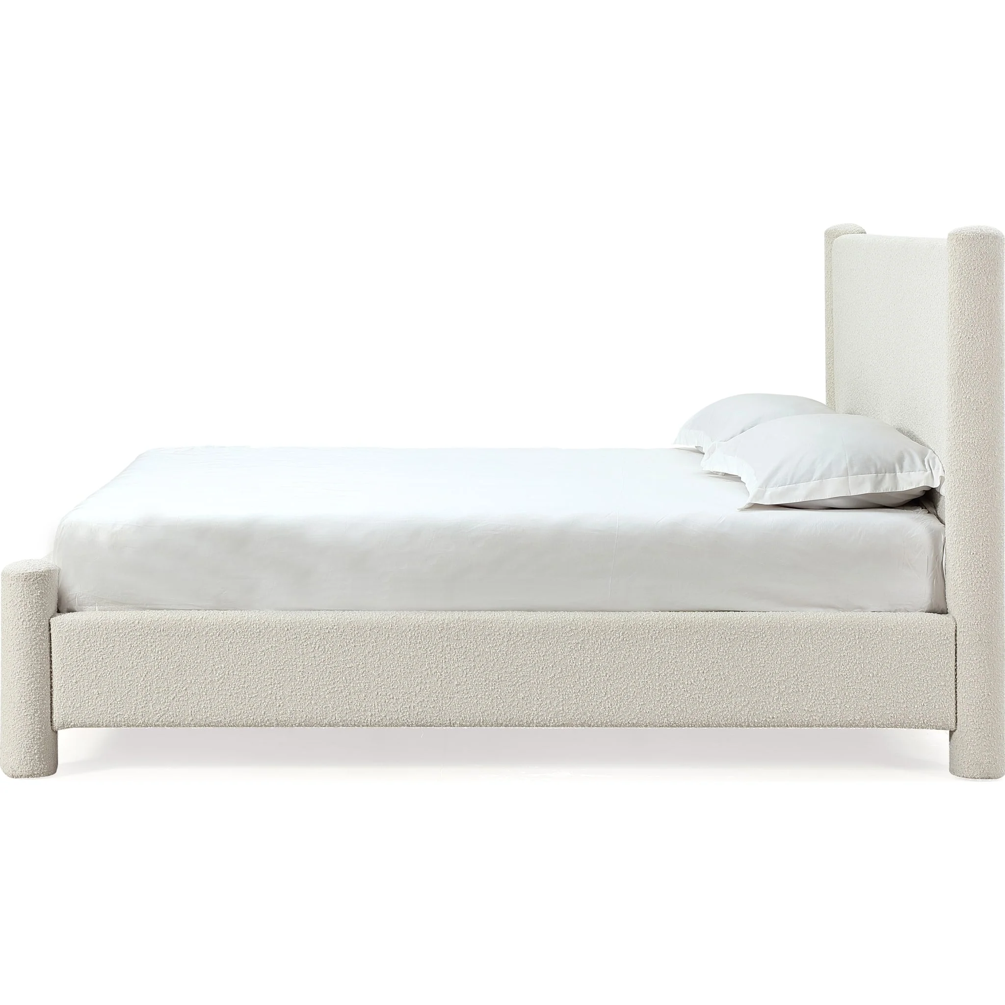 Burke Upholstered Platform Bed in Cottage Cheese Boucle - Image 7