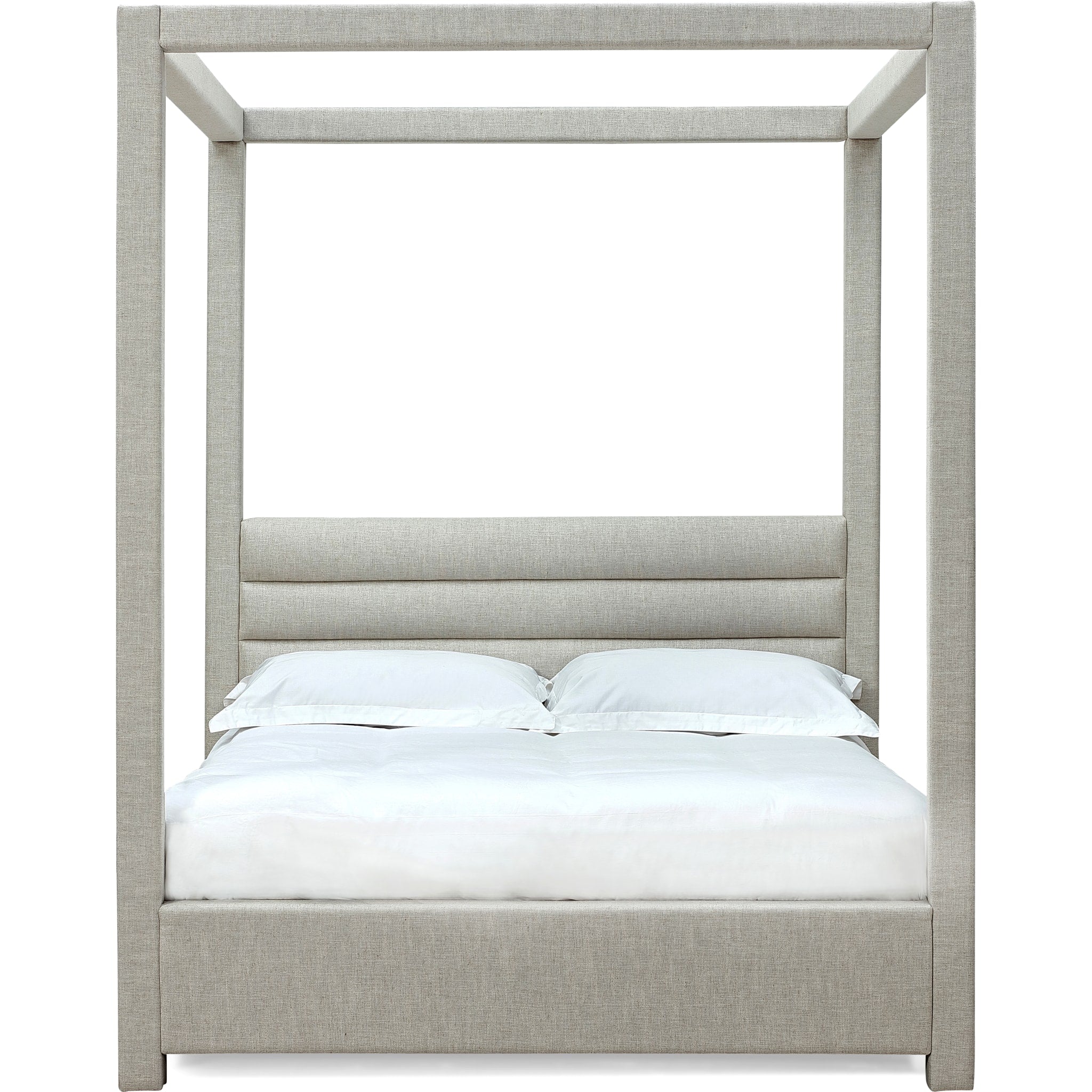 Rockford Upholstered Canopy Bed in Turtle Dove Linen - Image 6