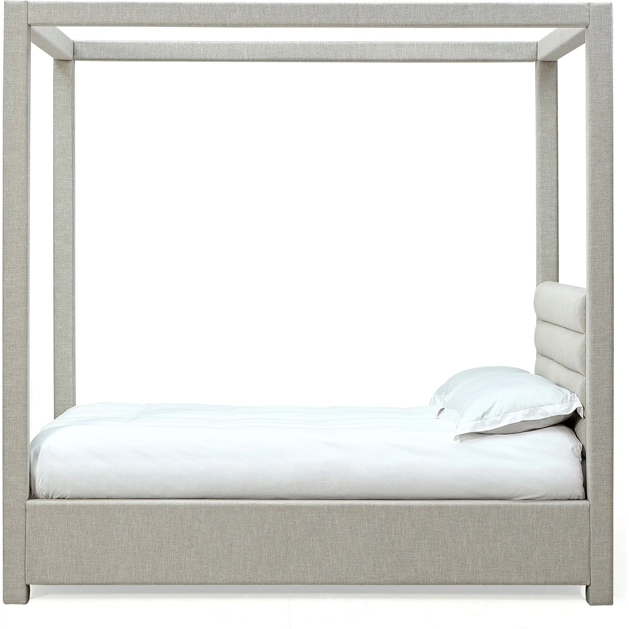 Rockford Upholstered Canopy Bed in Turtle Dove Linen (2026) - Image 7