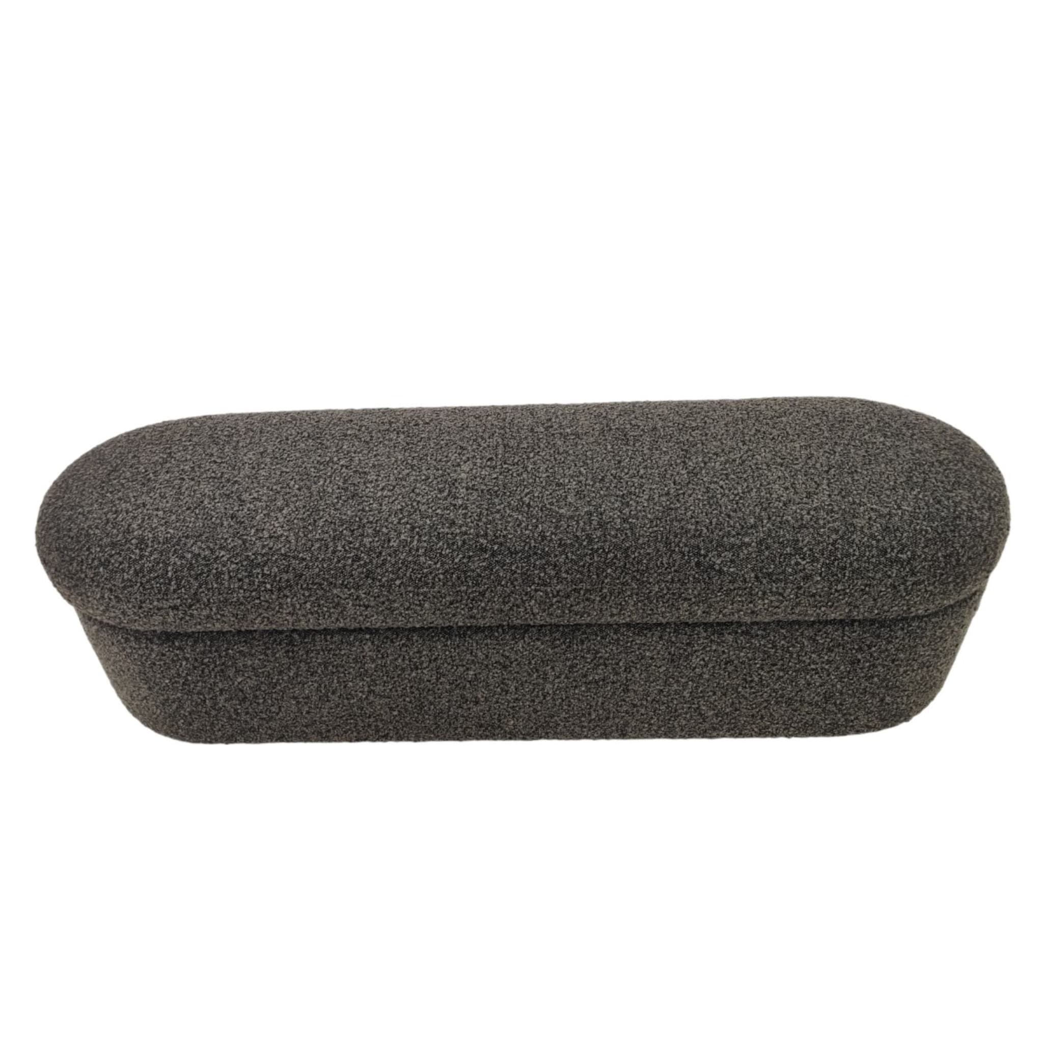 Kiki Upholstered Hinged Storage Bench in Pumpernickel Boucle - Image 3