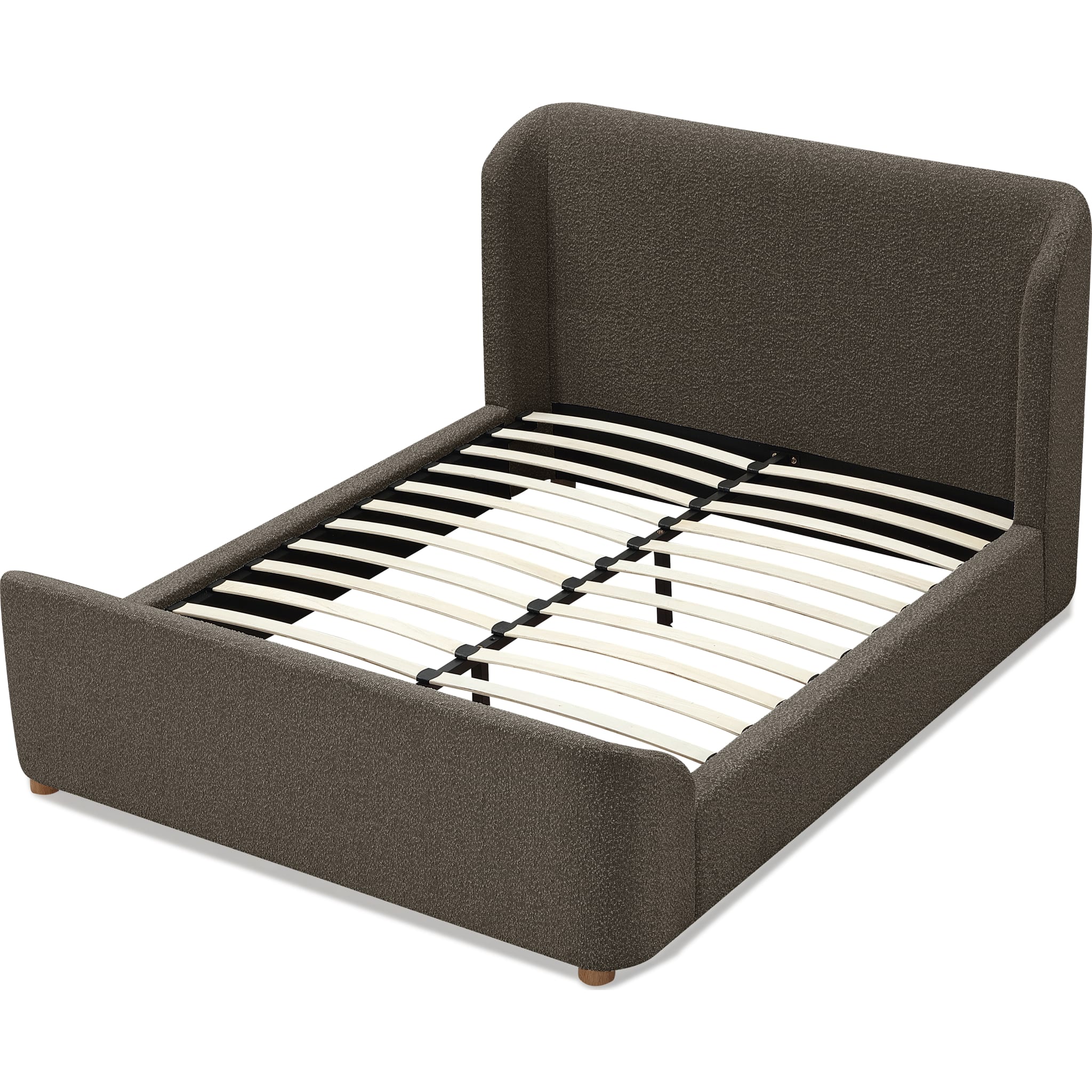 Kiki Upholstered Platform Bed in Pumpernickel Boucle - Image 6