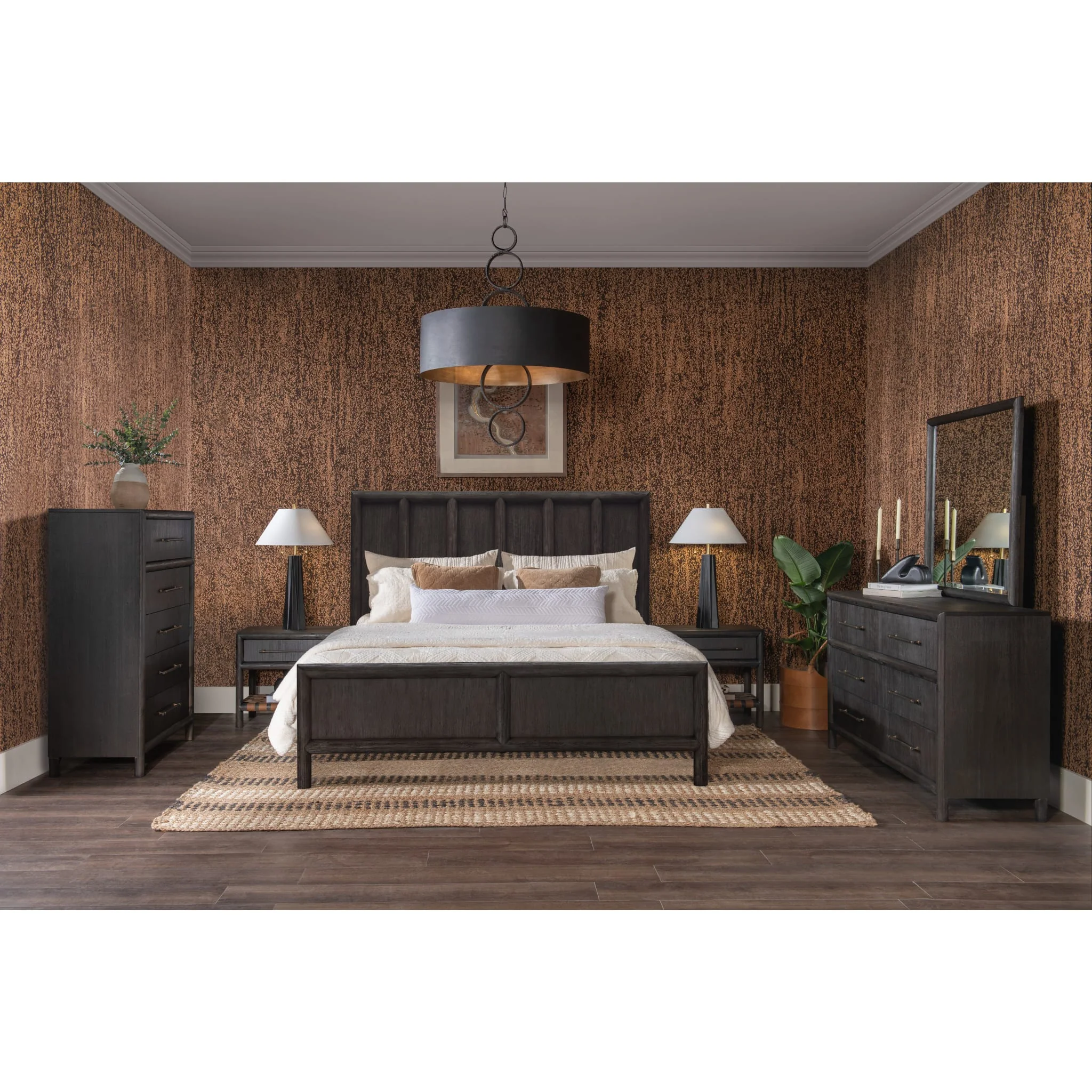 Dorsey Wooden Panel Bed in Basalt Grey - Image 11