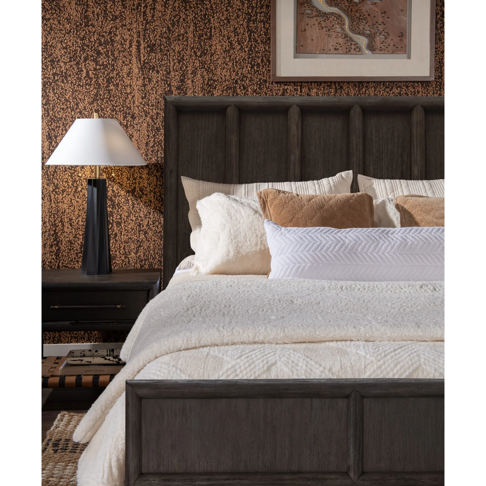 Dorsey Wooden Panel Bed in Basalt Grey - Image 12