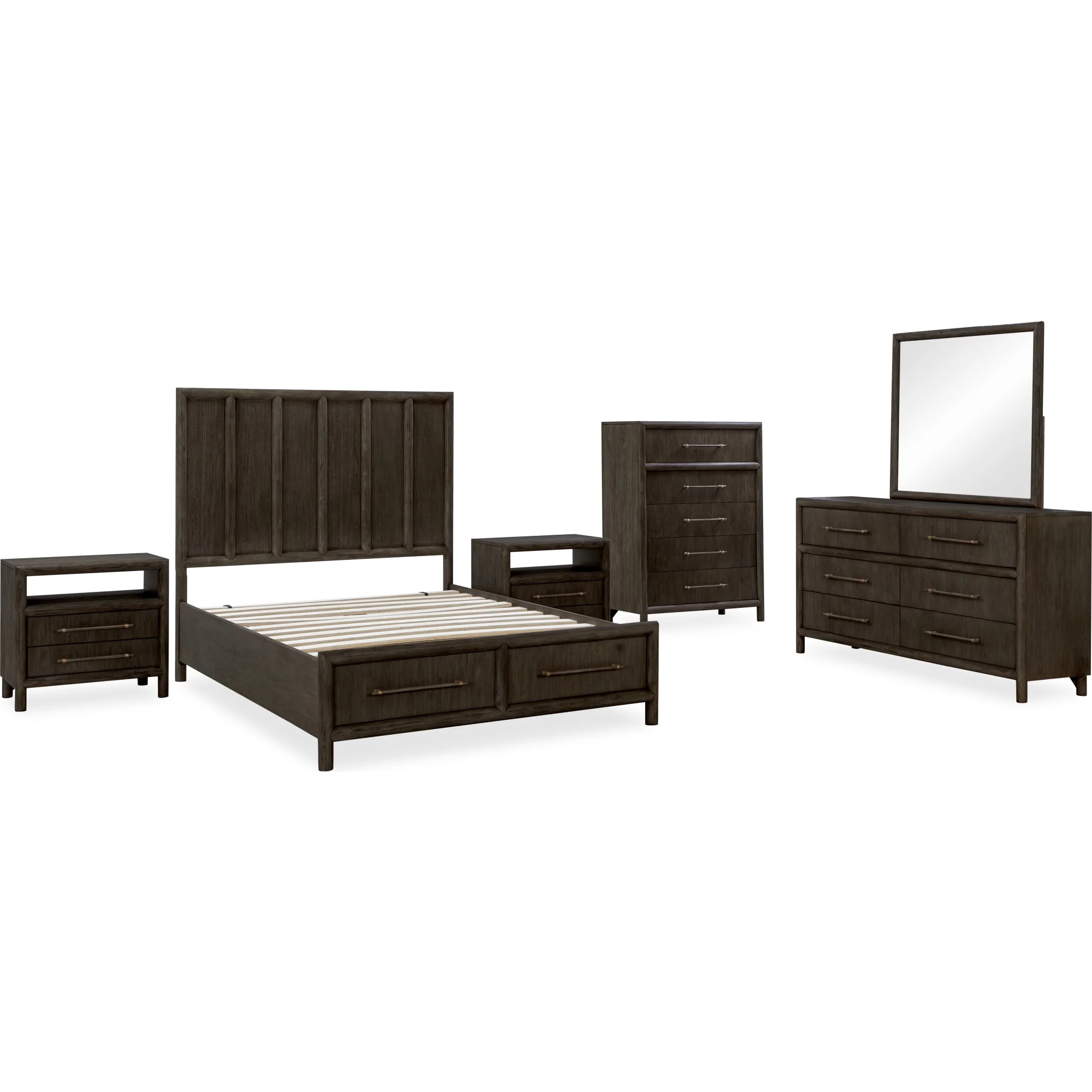 Dorsey Wooden Two Drawer Storage Bed in Basalt Grey - Image 6