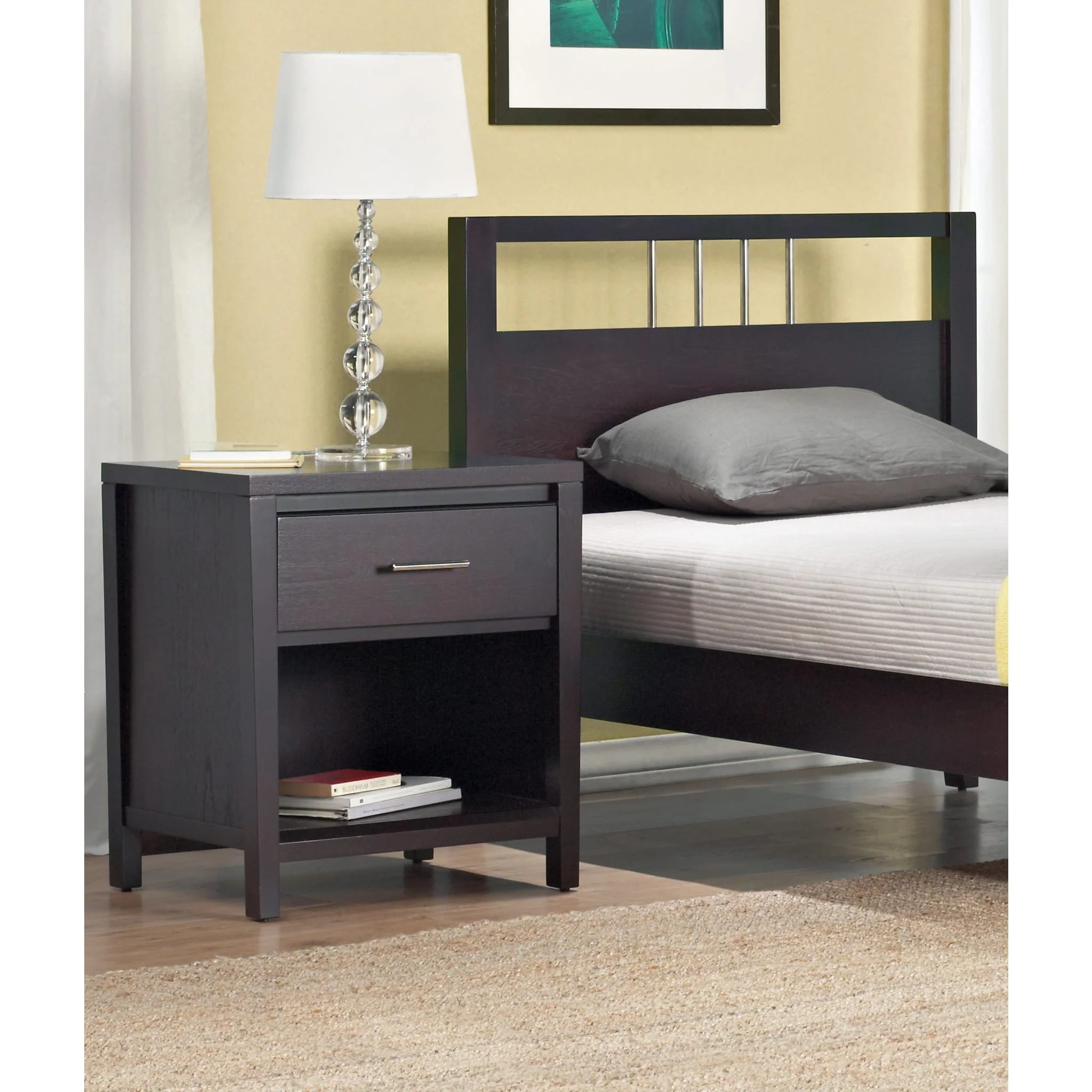 Nevis One Drawer Nightstand in Espresso - Image 8
