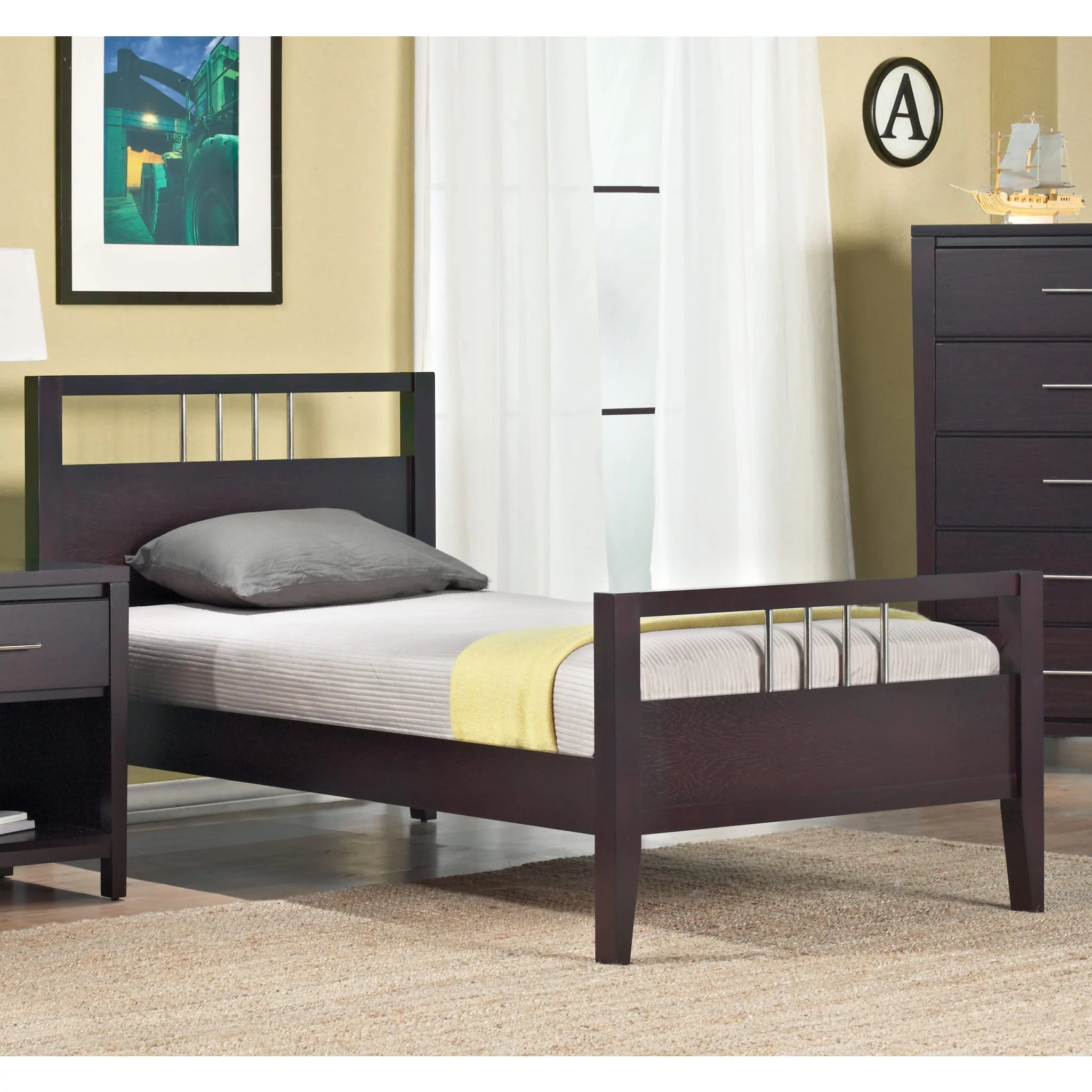 Nevis Wood Platform Bed in Espresso - Image 2