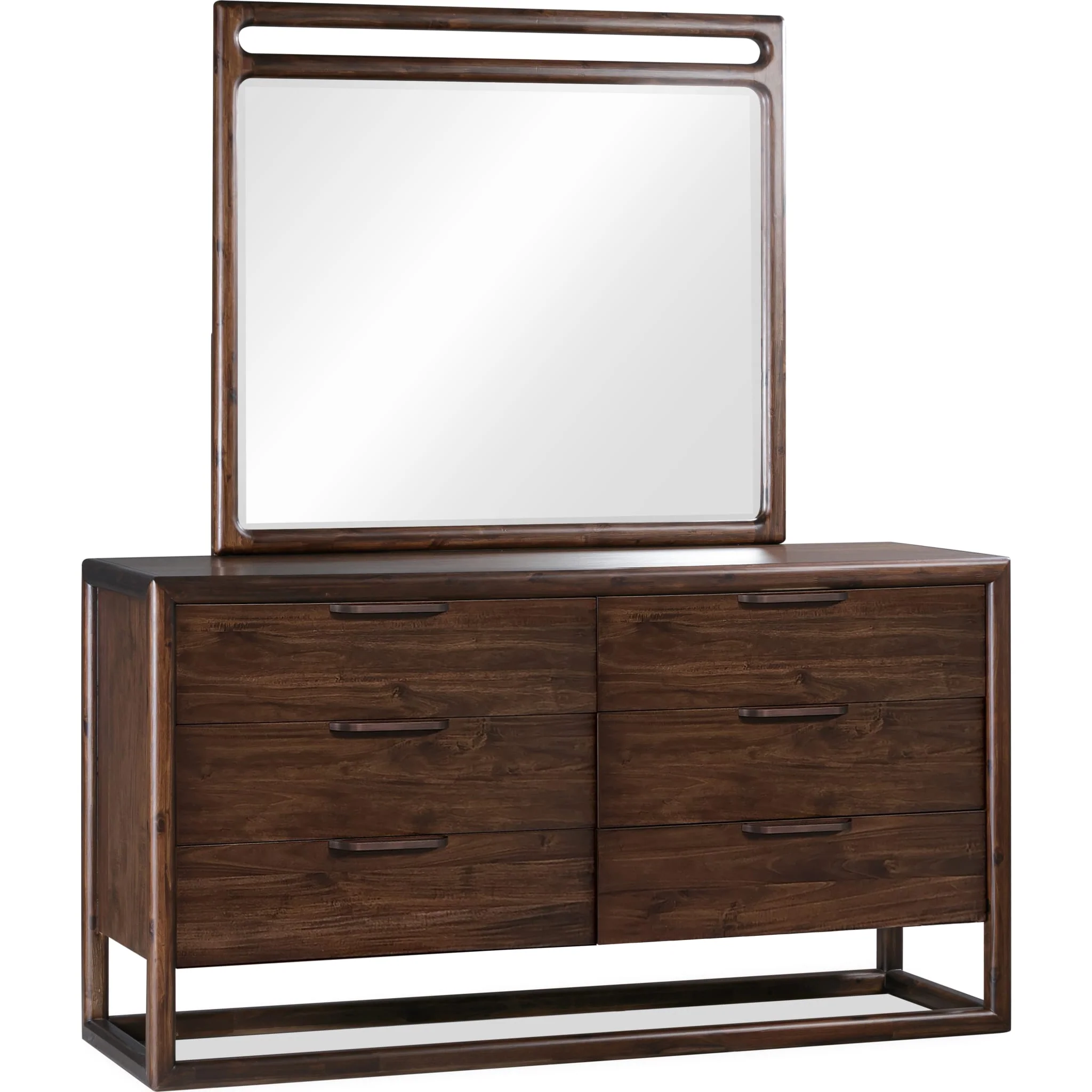Sol Beveled Glass Wall or Dresser Mirror in Brown Spice - Image 5
