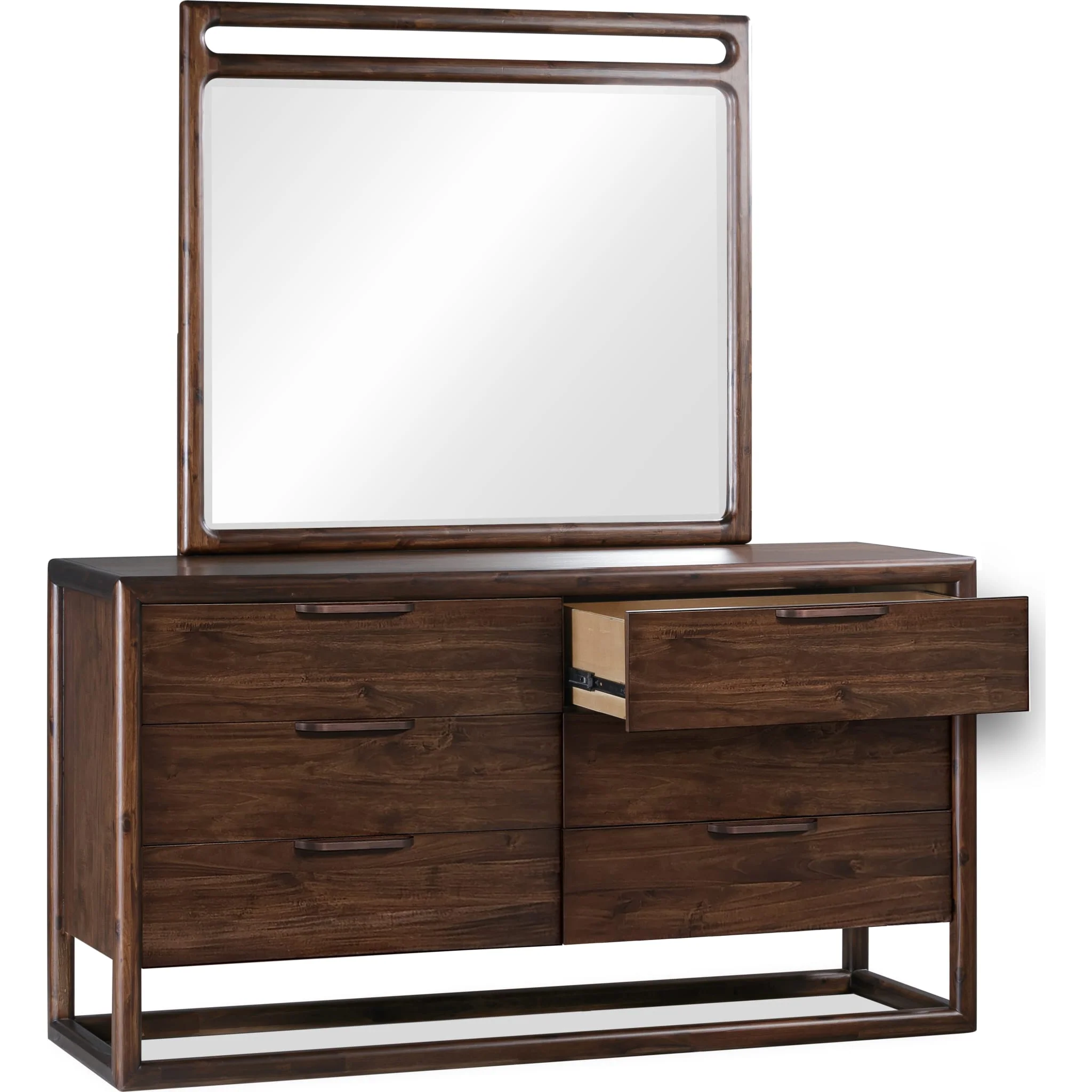 Sol Beveled Glass Wall or Dresser Mirror in Brown Spice - Image 6