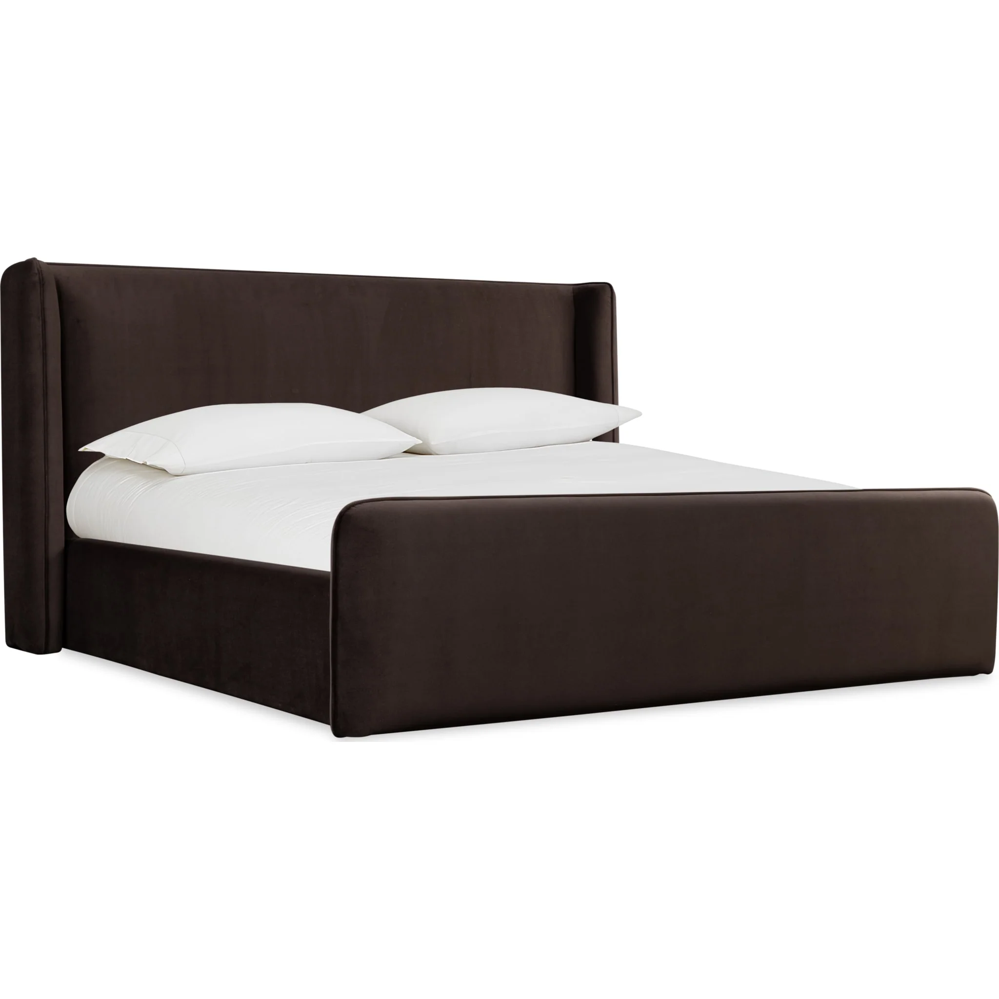Bacall Velvet Upholstered Wingback Platform Bed in Cola (2026) - Image 6