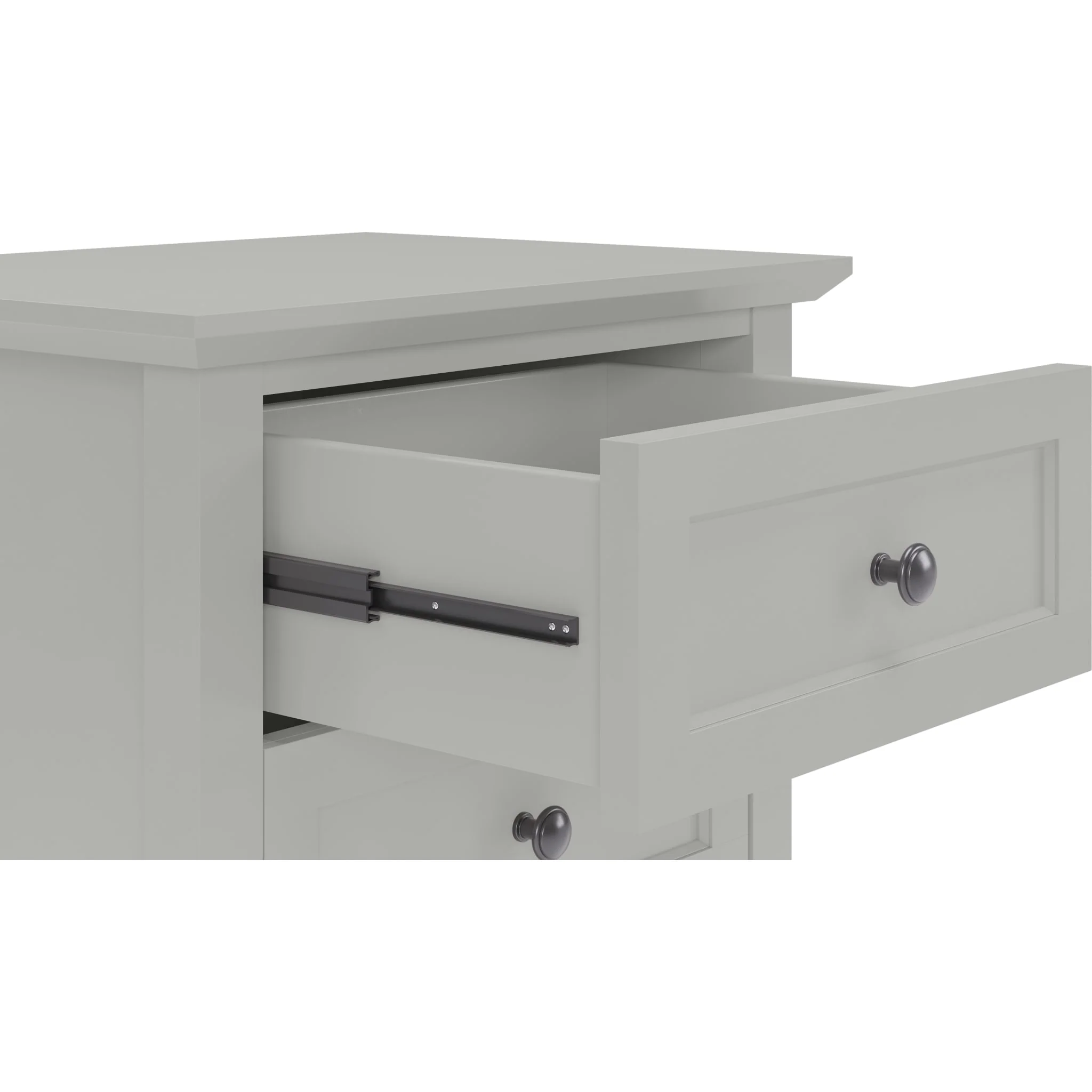 Grace Three Drawer Nightstand in Elephant Grey - Image 5