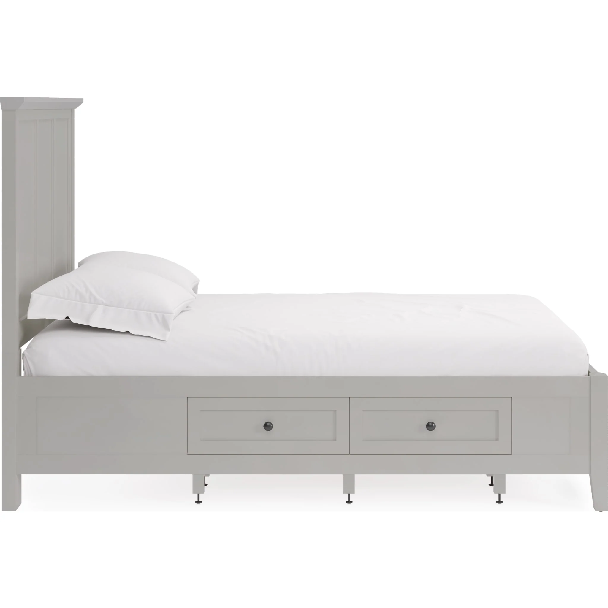 Grace Four Drawer Platform Storage Bed in Elephant Gray - Image 4