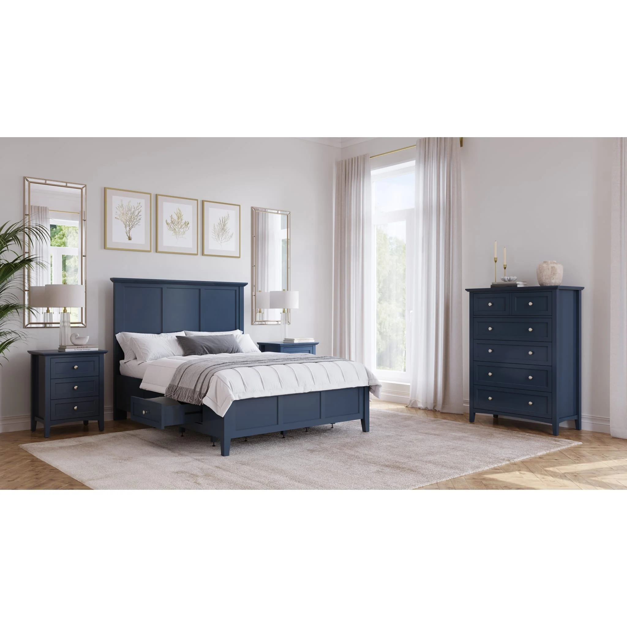 Grace Three Drawer Nightstand in Blueberry - Image 8