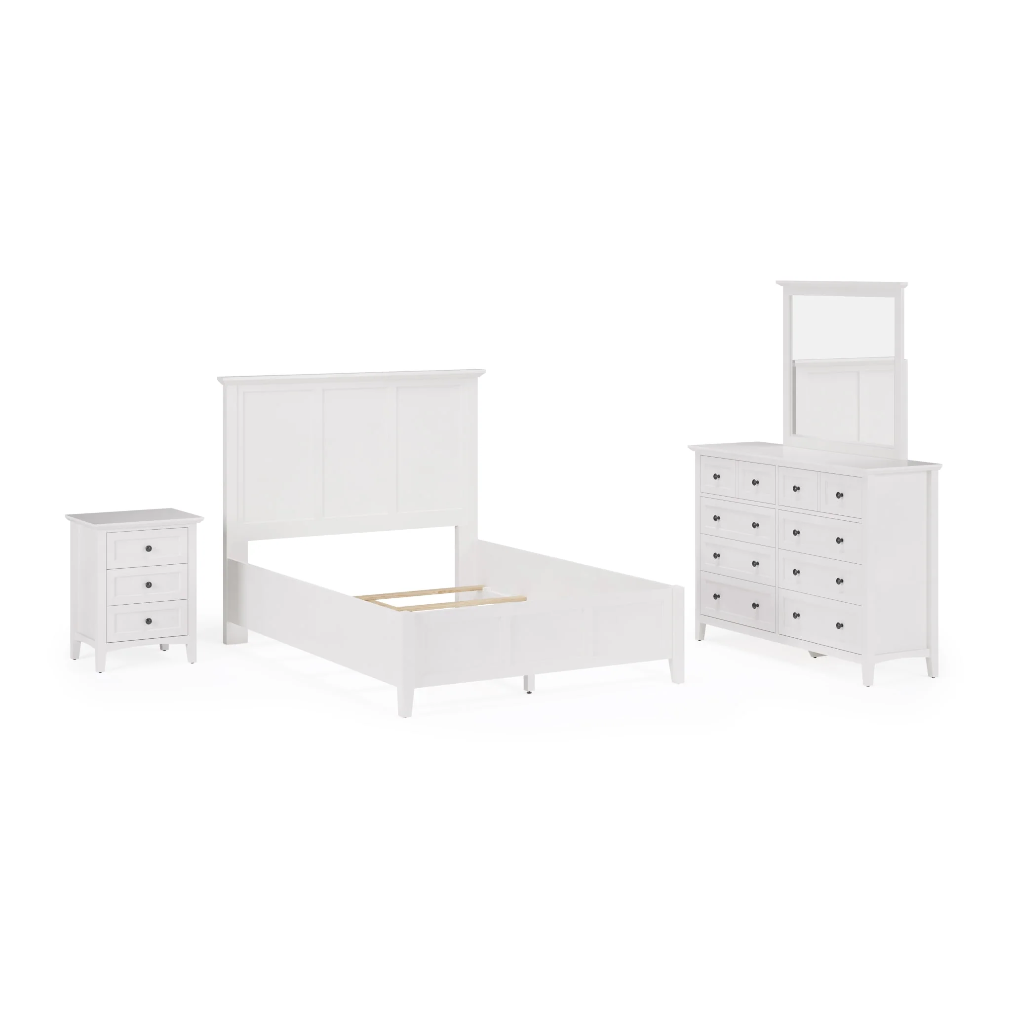 Grace Three Drawer Nightstand in Snowfall White - Image 8