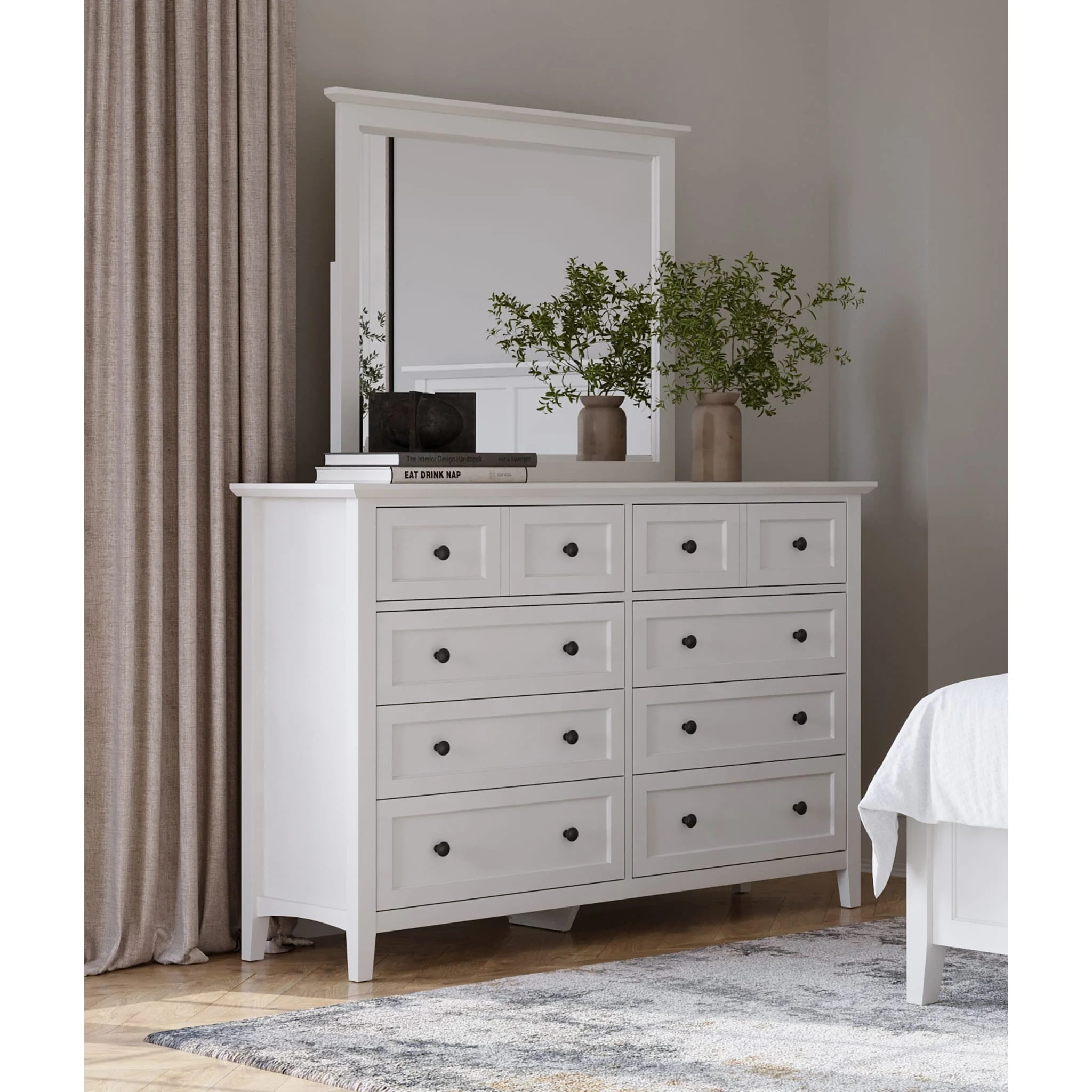 Grace Wall or Dresser Mirror in Snowfall White - Image 3