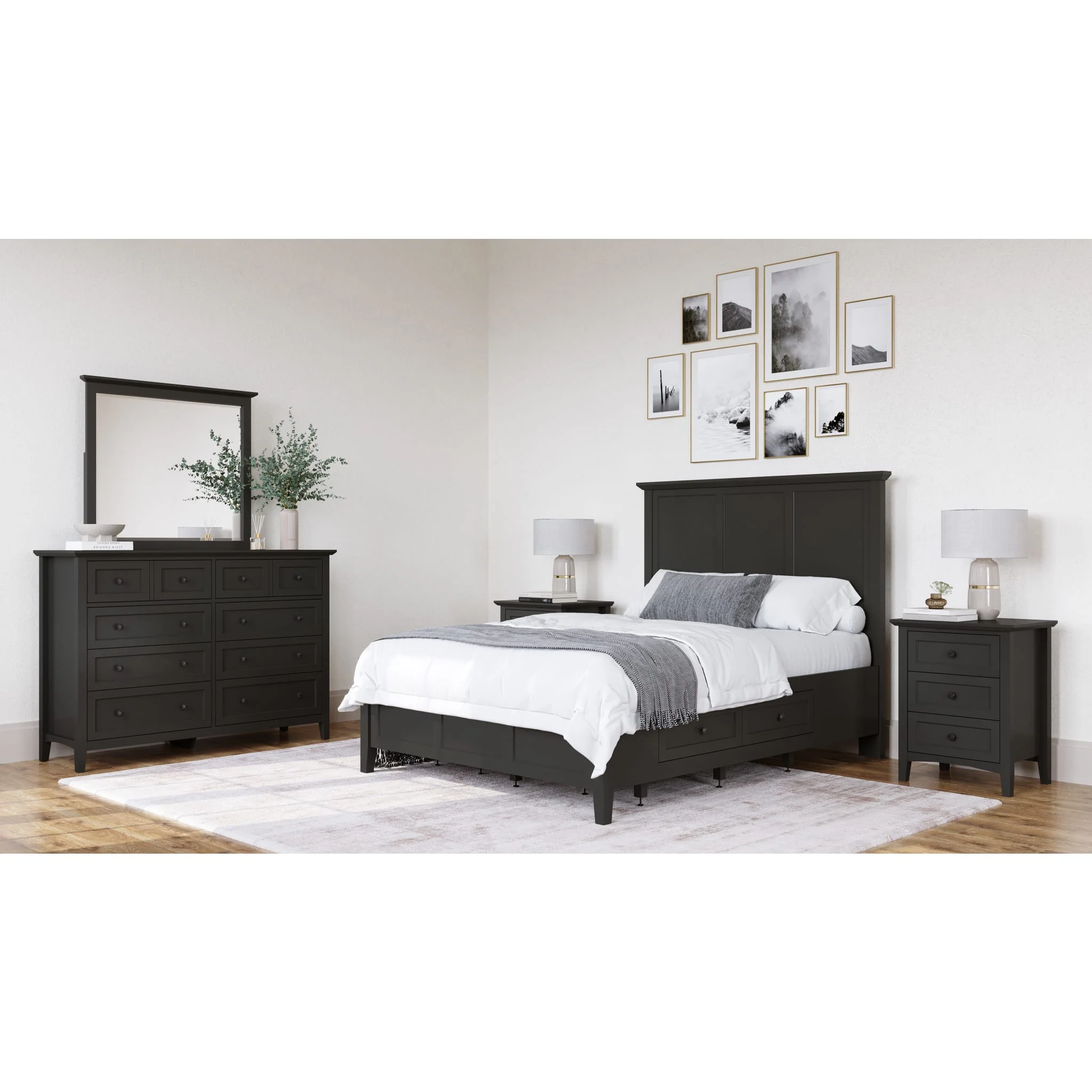 Grace Four Drawer Platform Storage Bed in Raven Black - Image 12